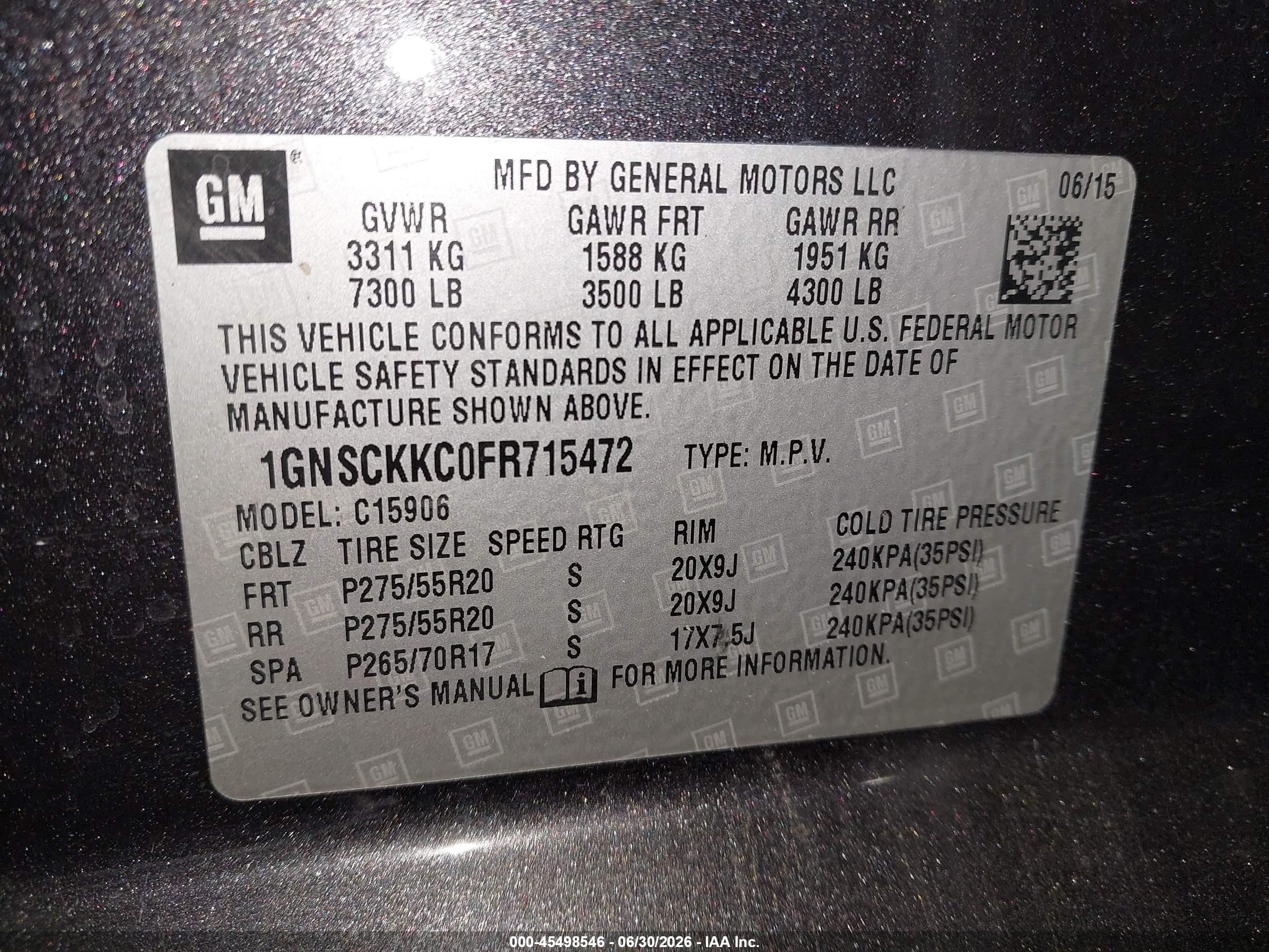 2015 Chevrolet Suburban Ltz Gray vin: 1GNSCKKC0FR715472