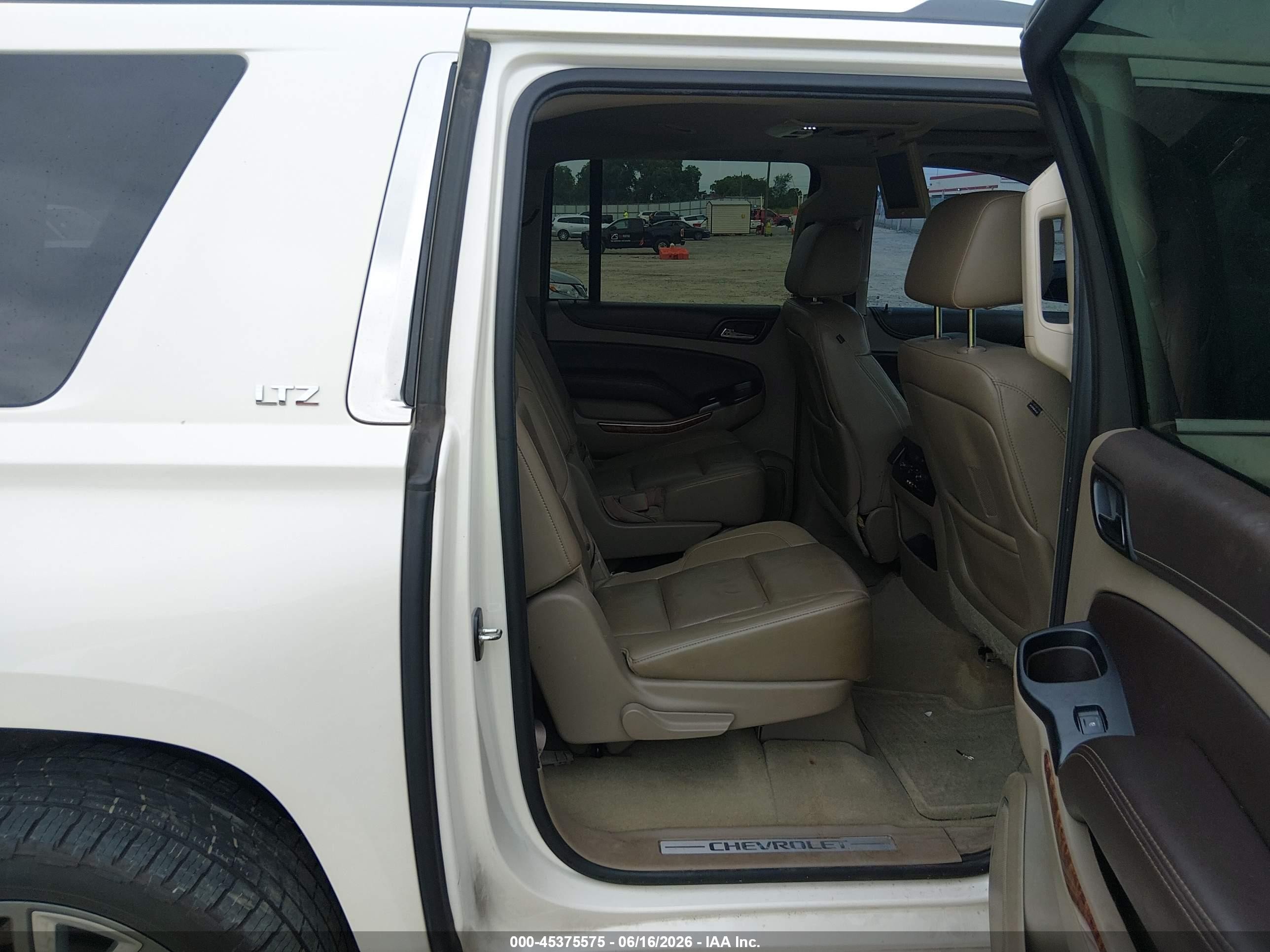 2015 Chevrolet Suburban 1500 Ltz White vin: 1GNSCKKC8FR708253