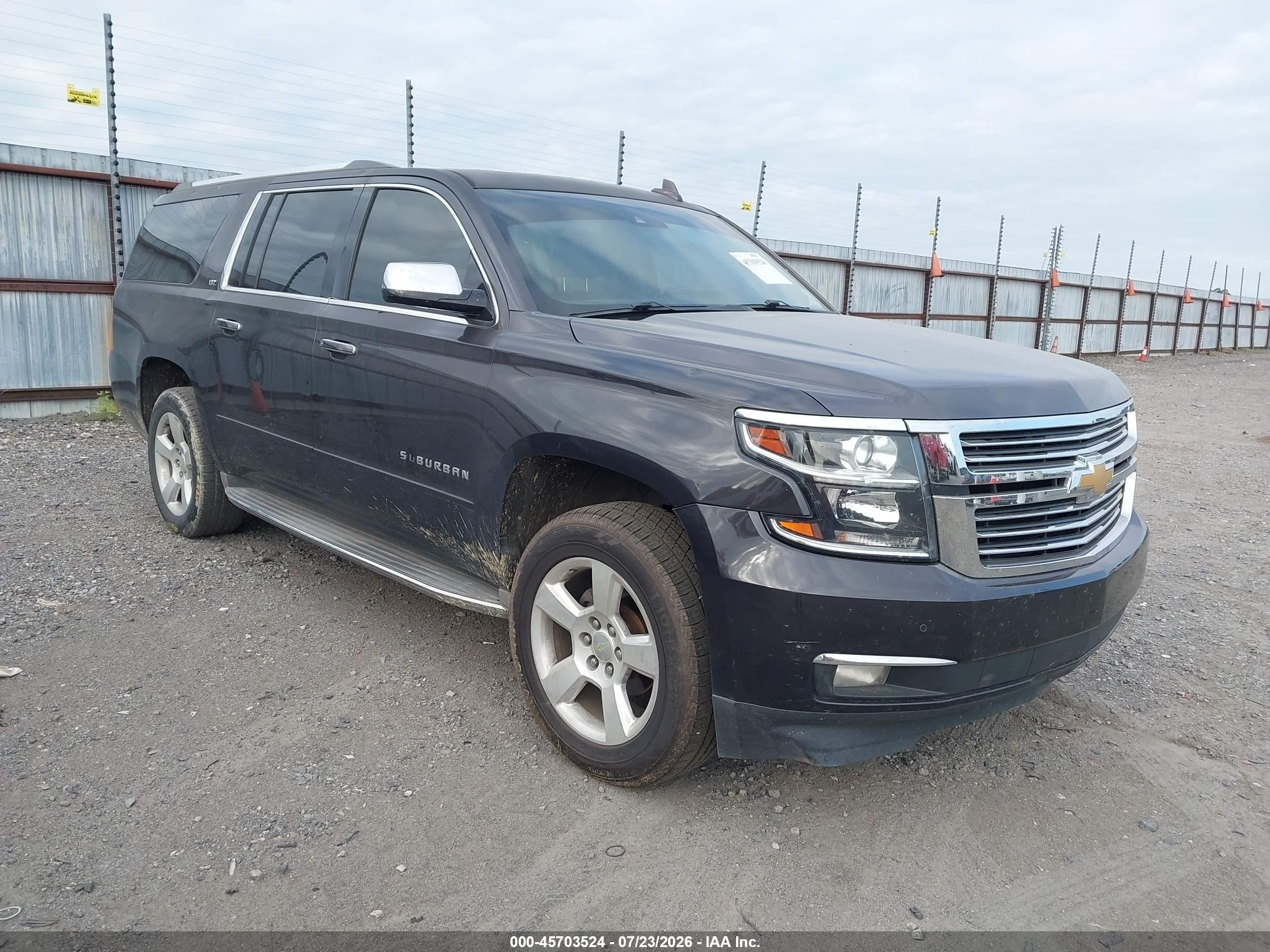 2015 Chevrolet Suburban 1500 Ltz Black vin: 1GNSCKKC9FR585224