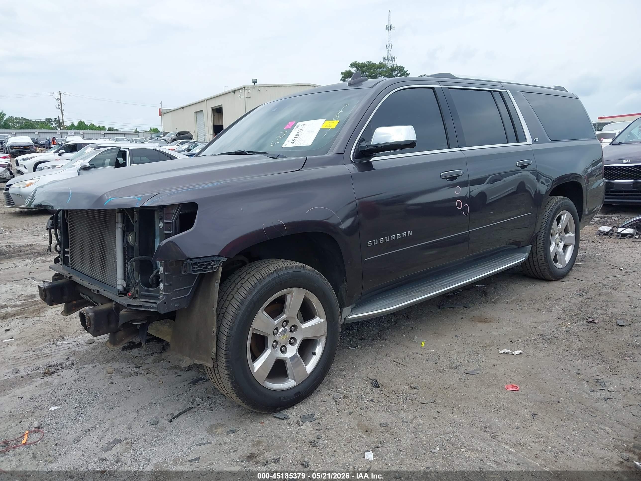 2015 Chevrolet Suburban 1500 Ltz Black vin: 1GNSCKKC9FR743271