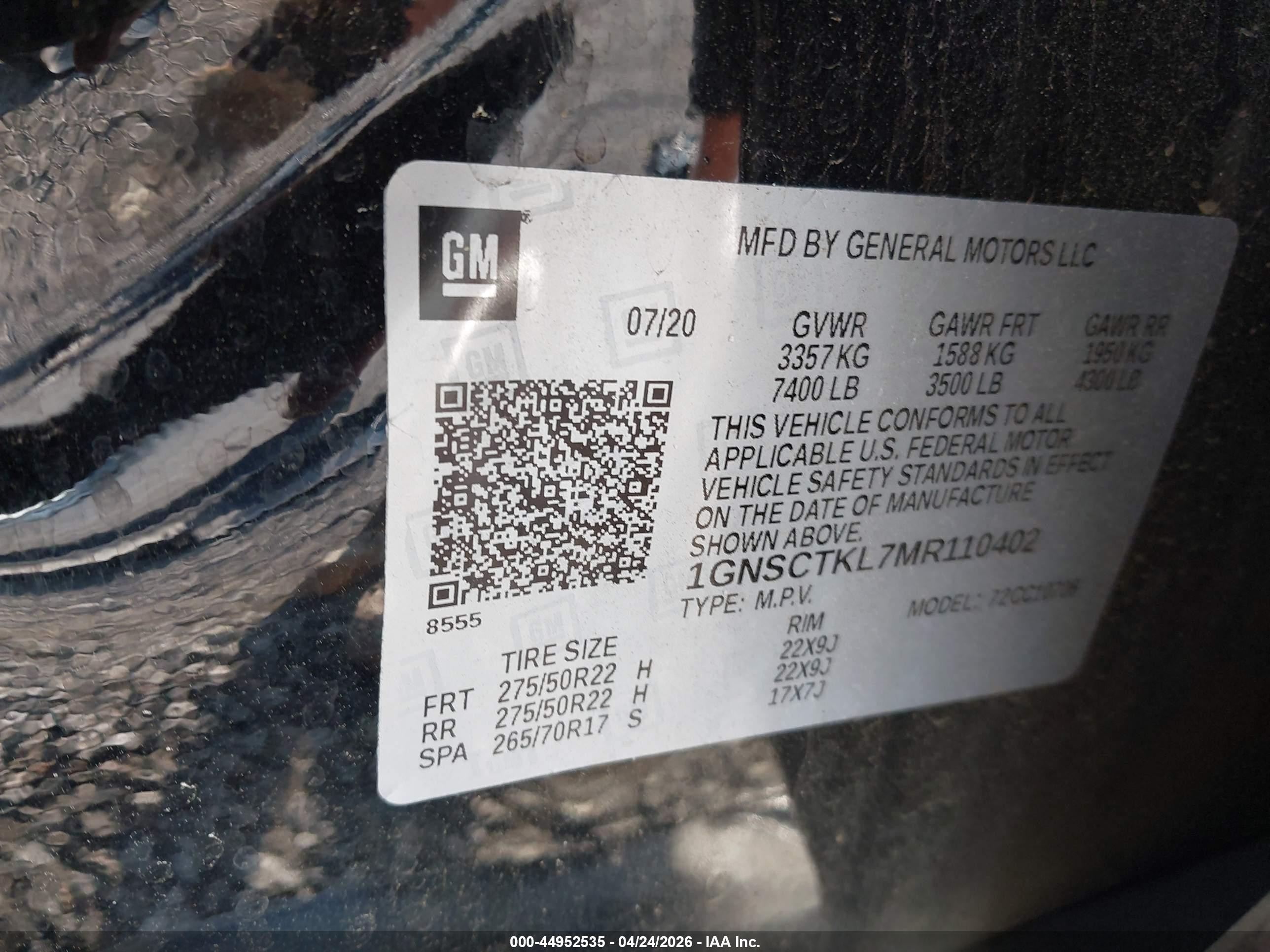 2021 Chevrolet Tahoe 2wd High Country Black vin: 1GNSCTKL7MR110402