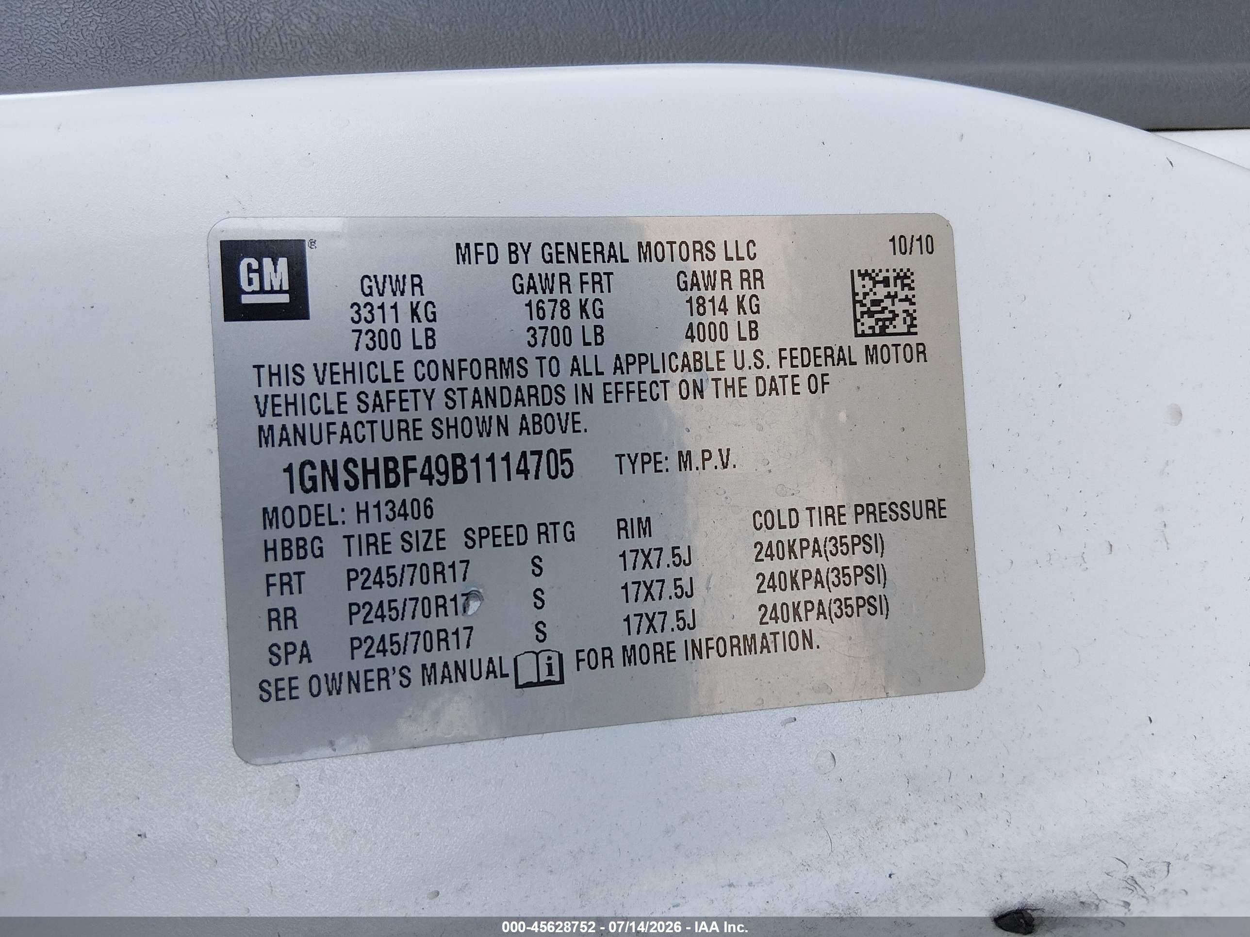 2011 Chevrolet Express 1500 Ls White vin: 1GNSHBF49B1114705