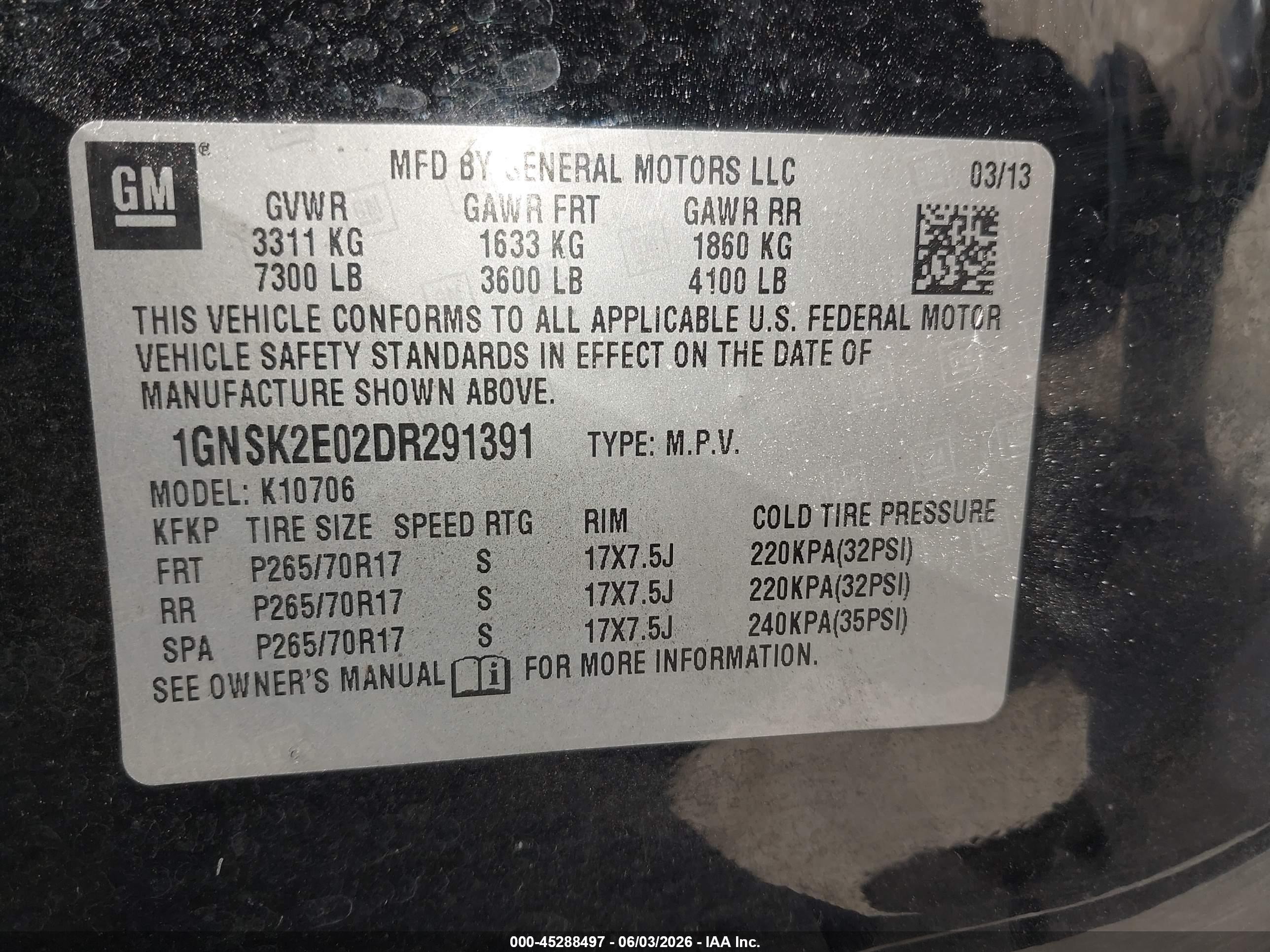 2013 Chevrolet Tahoe Commercial Fleet Black vin: 1GNSK2E02DR291391