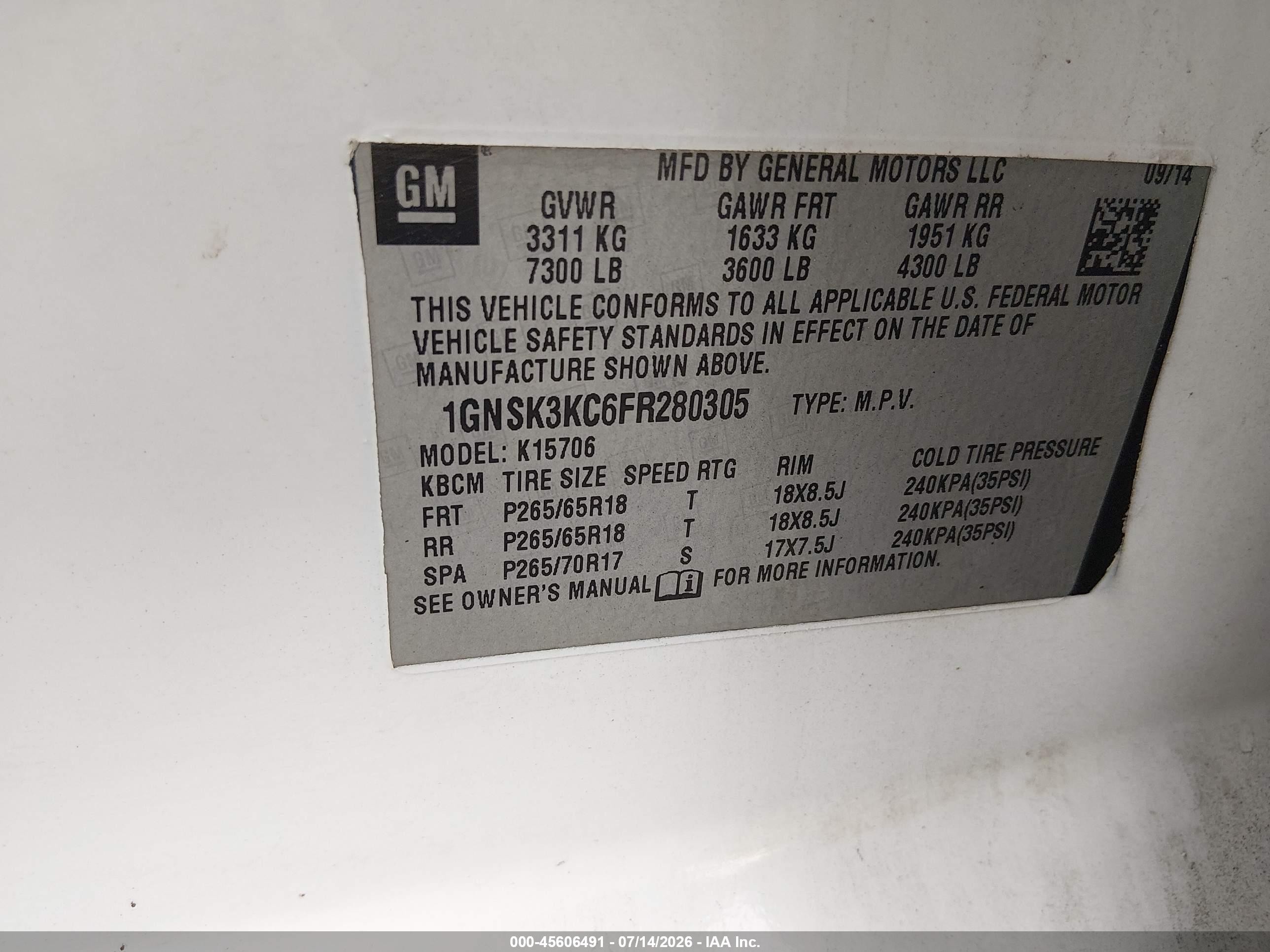 2015 Chevrolet Tahoe Commercial Fleet Черный vin: 1GNSK3KC6FR280305
