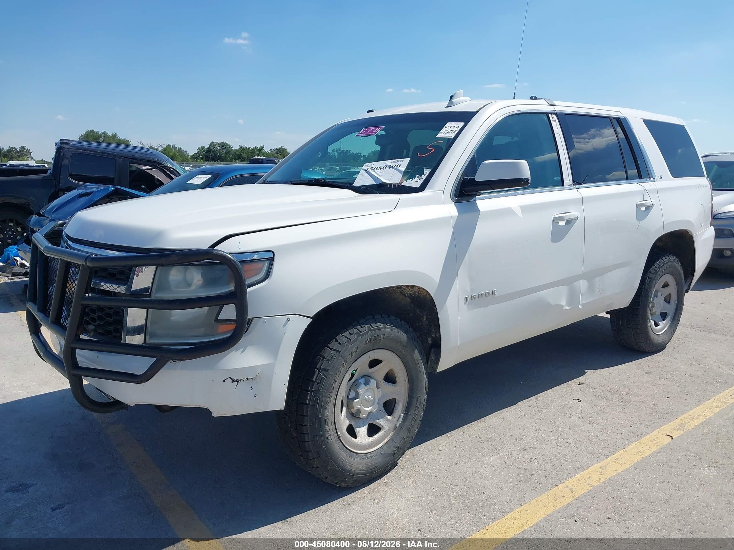 2015 Chevrolet Tahoe Commercial Fleet White vin: 1GNSK4EC1FR576785