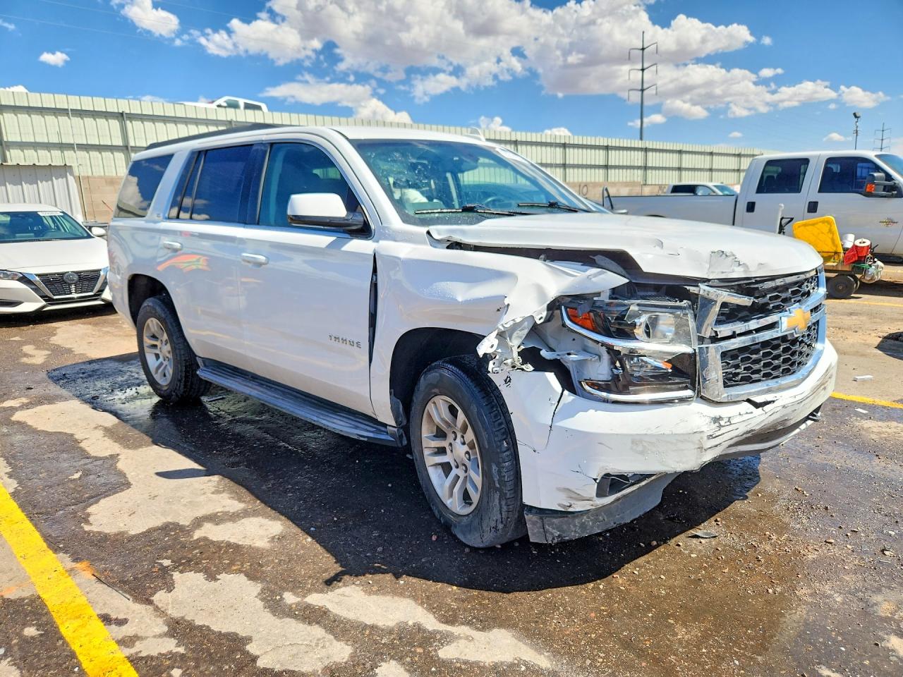 2015 Chevrolet Tahoe K1500 Ls White vin: 1GNSKAEC0FR673250
