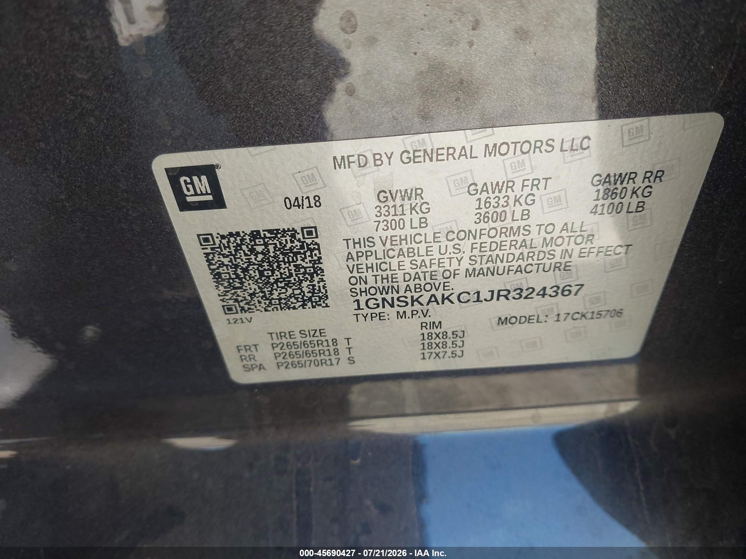 2018 Chevrolet Tahoe Ls Black vin: 1GNSKAKC1JR324367