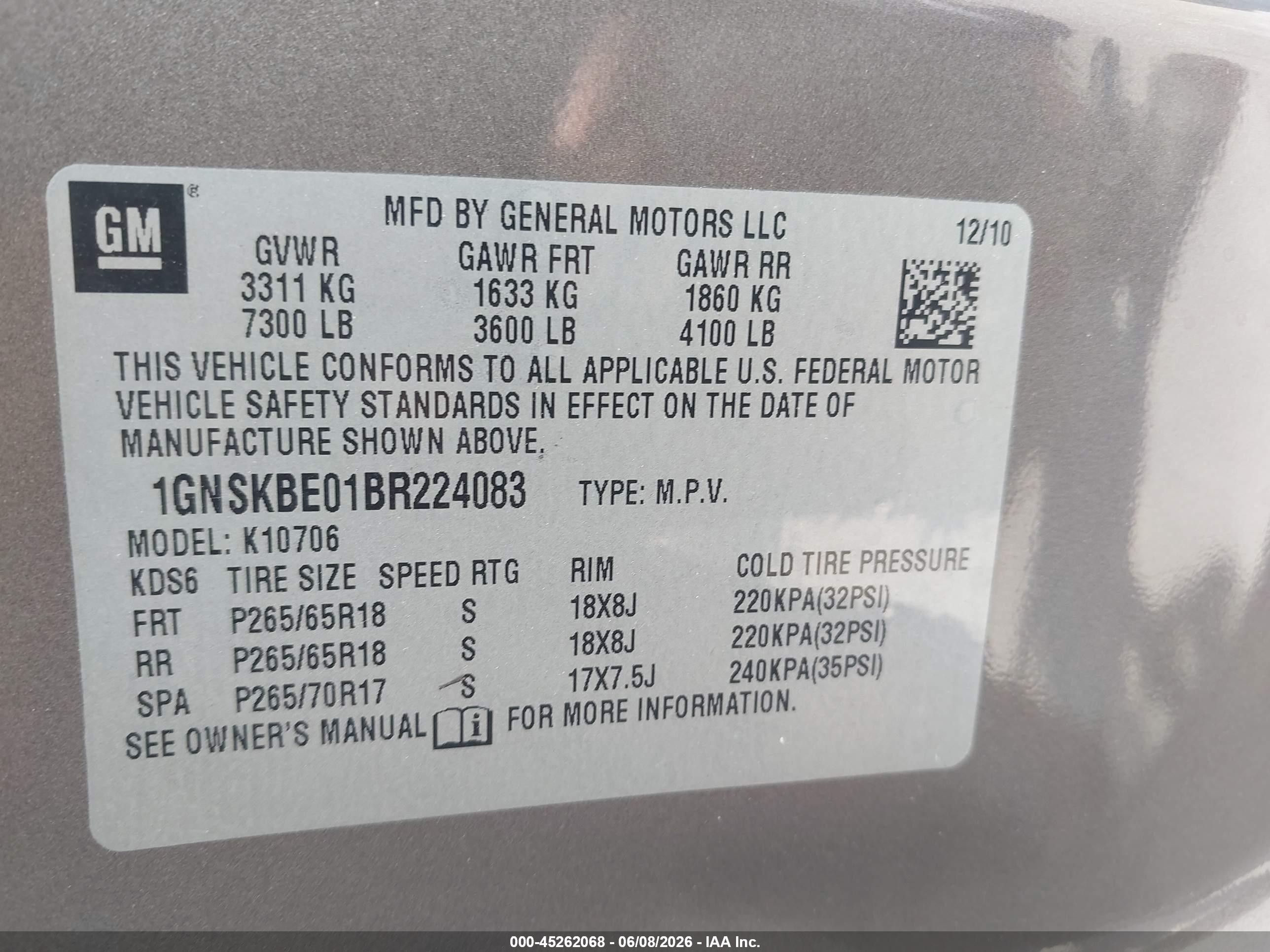 2011 Chevrolet Tahoe Lt Tan vin: 1GNSKBE01BR224083