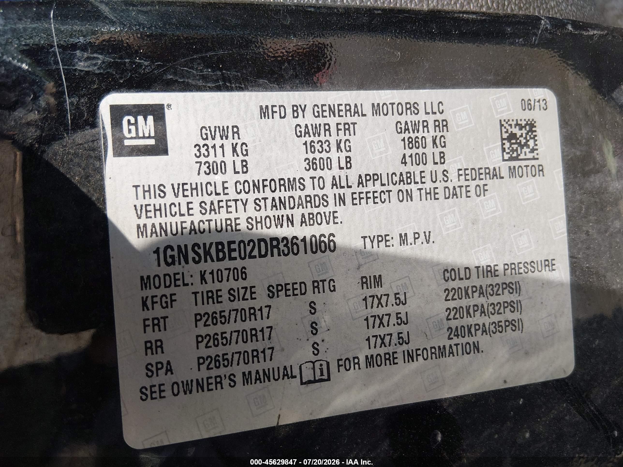 2013 Chevrolet Tahoe Lt Черный vin: 1GNSKBE02DR361066