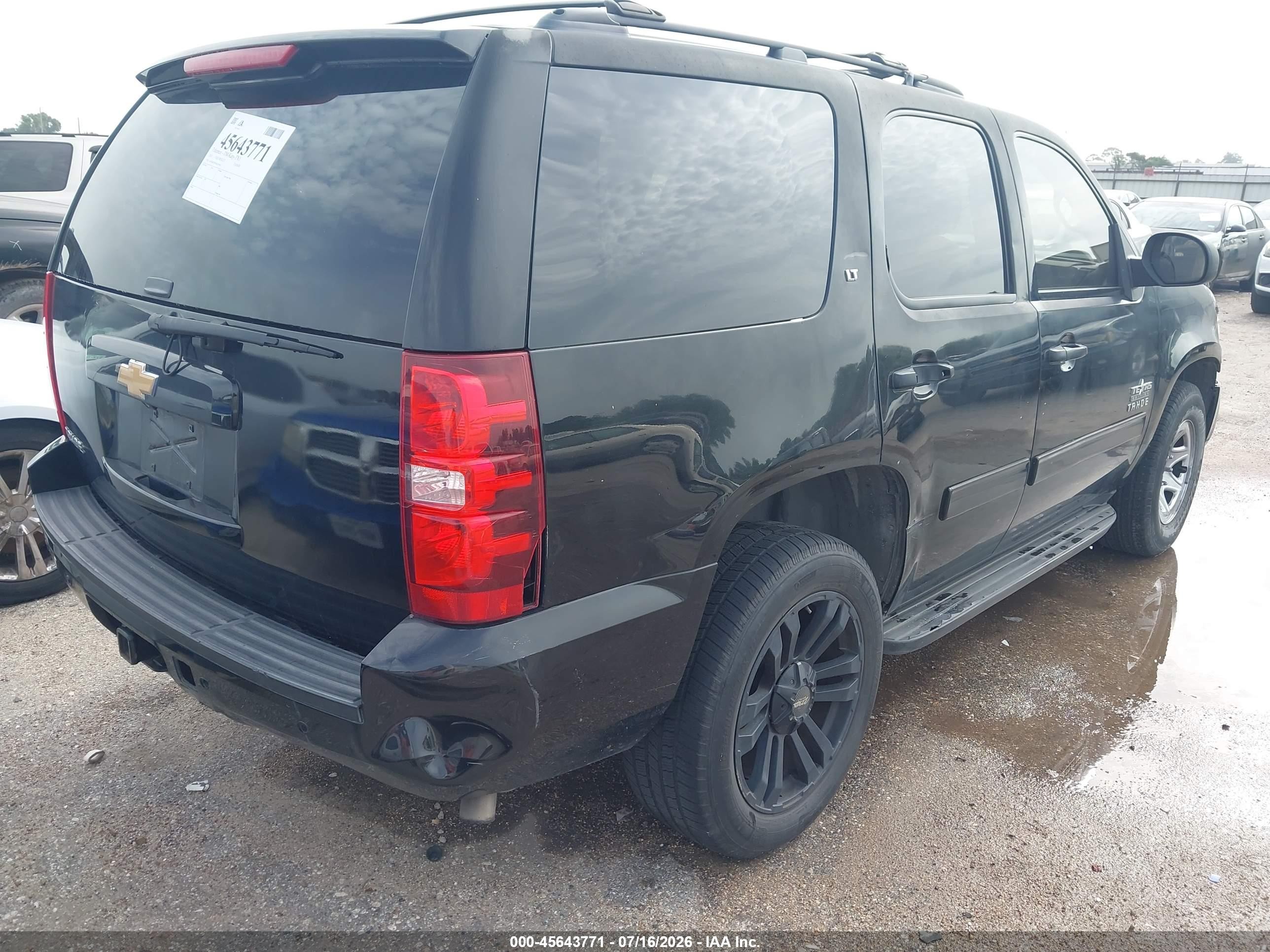 2013 Chevrolet Tahoe Lt Black vin: 1GNSKBE06DR256661
