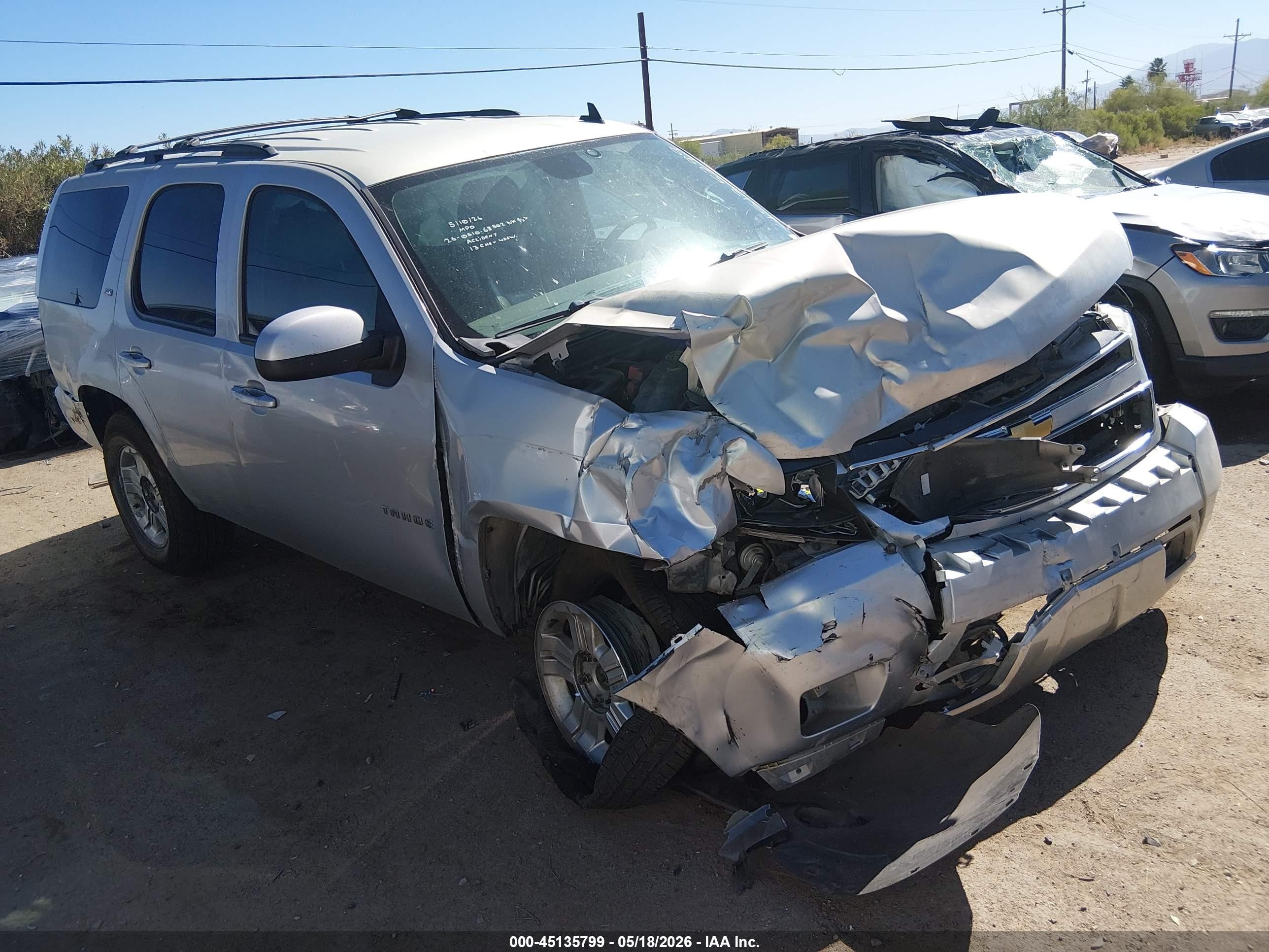 2013 Chevrolet Tahoe Lt Silver vin: 1GNSKBE07DR200468
