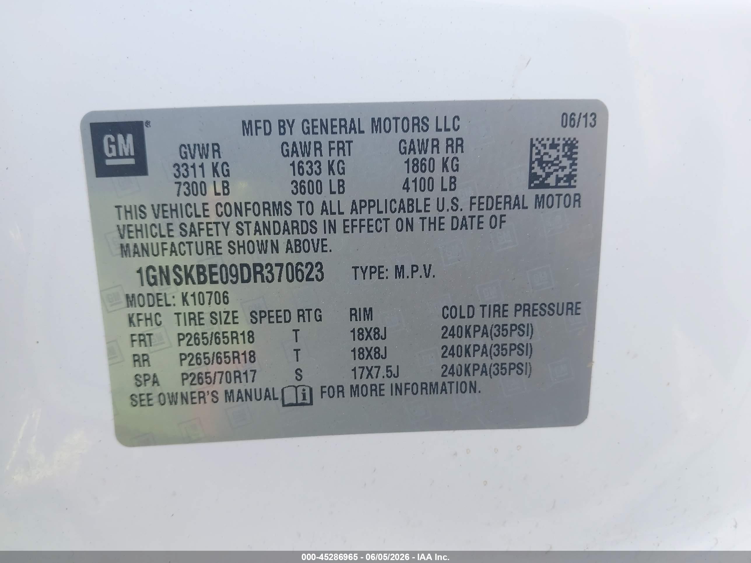 2013 Chevrolet Tahoe Lt Белый vin: 1GNSKBE09DR370623