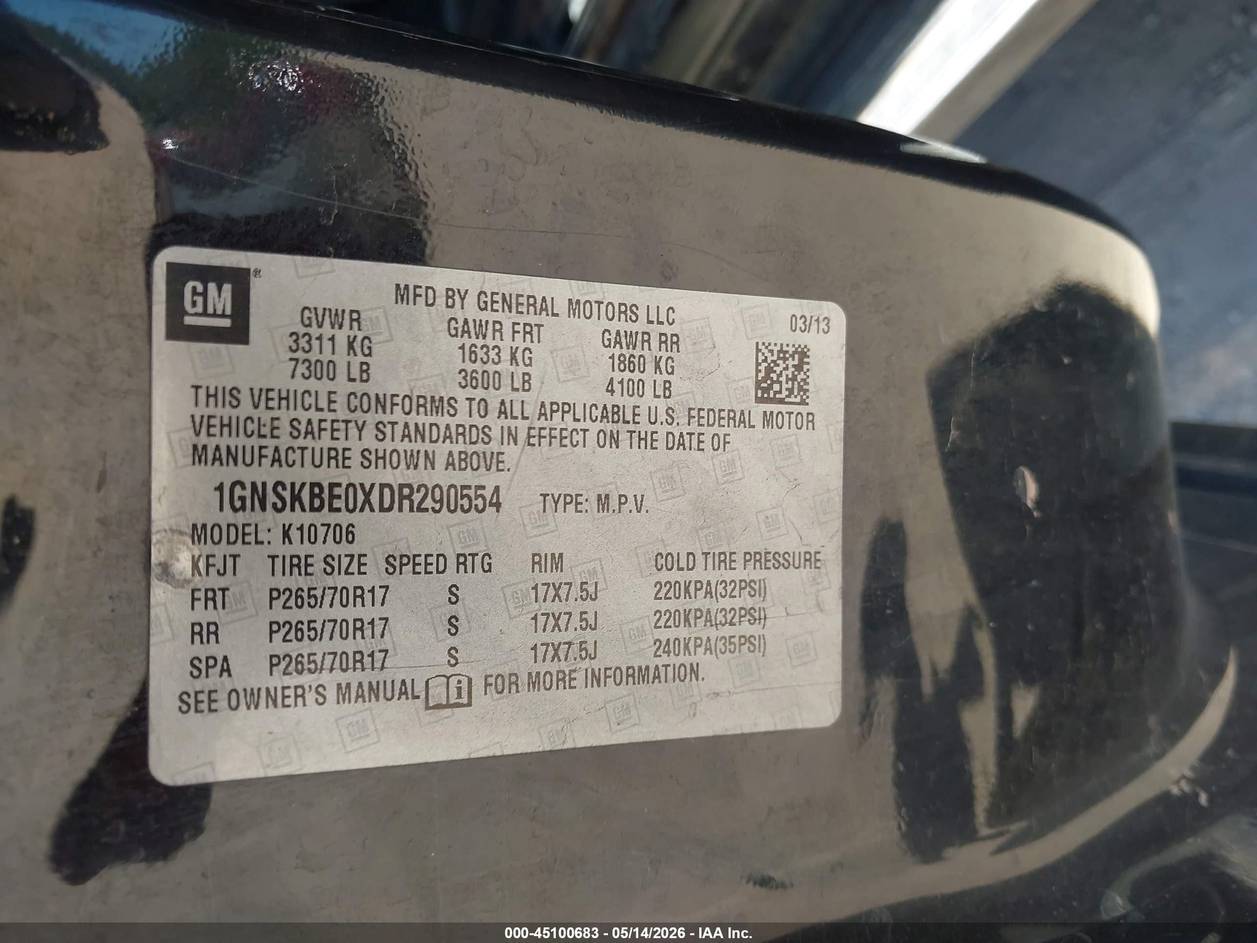 2013 Chevrolet Tahoe Lt Черный vin: 1GNSKBE0XDR290554