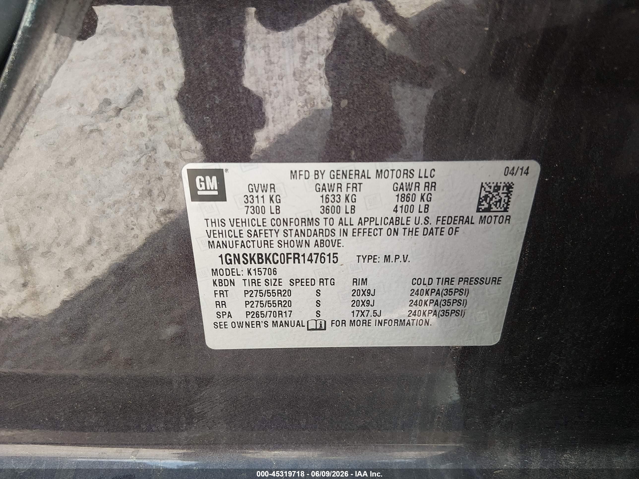 2015 Chevrolet Tahoe Lt Maroon vin: 1GNSKBKC0FR147615