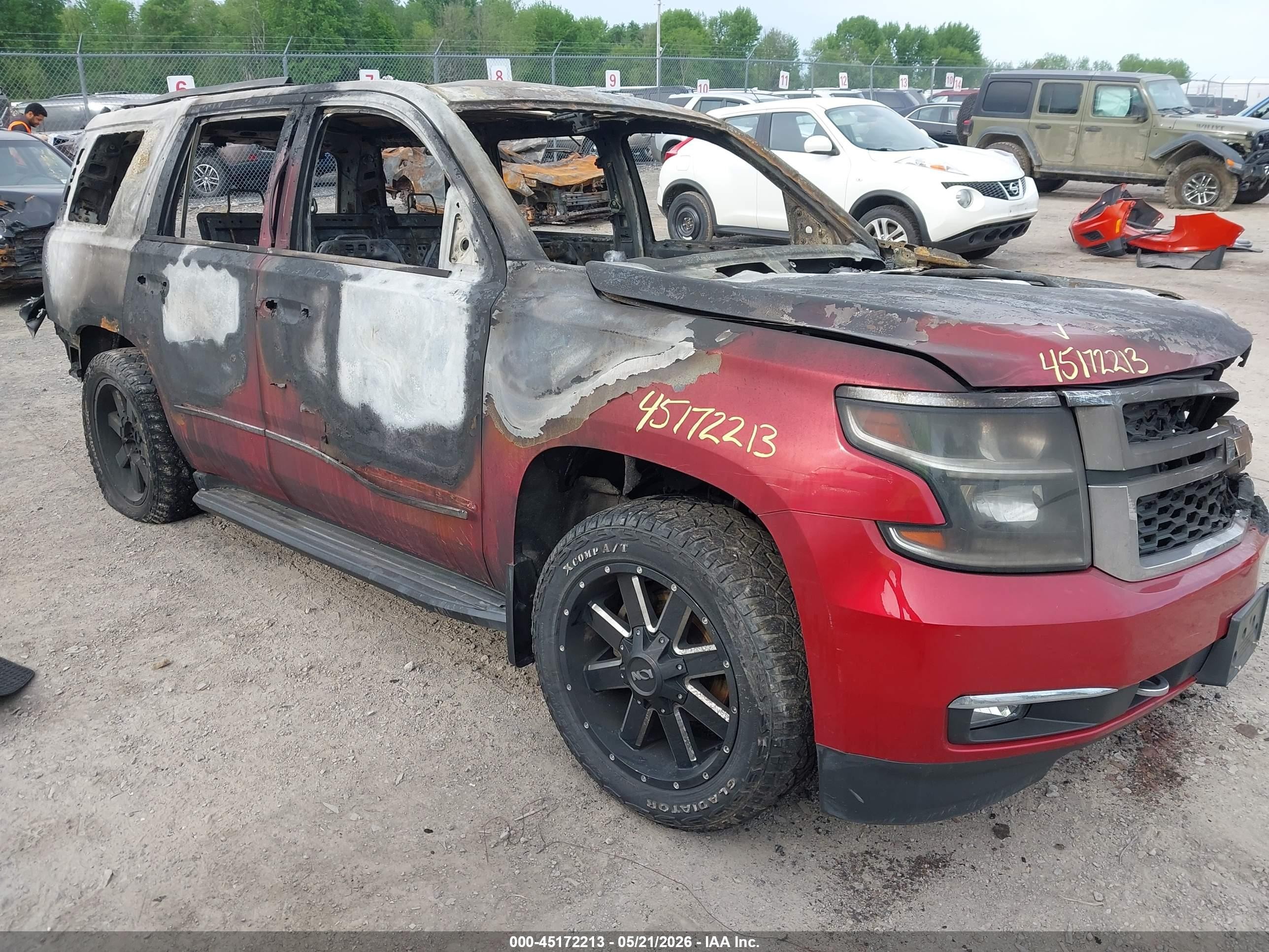 2015 Chevrolet Tahoe Lt Maroon vin: 1GNSKBKC1FR715404