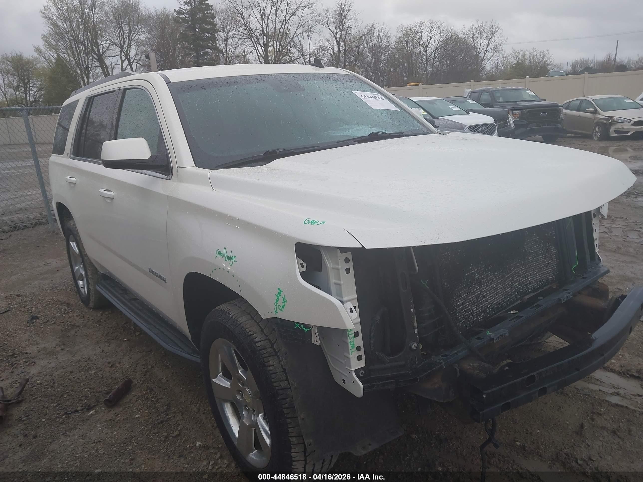 2015 Chevrolet Tahoe Lt White vin: 1GNSKBKC3FR152243