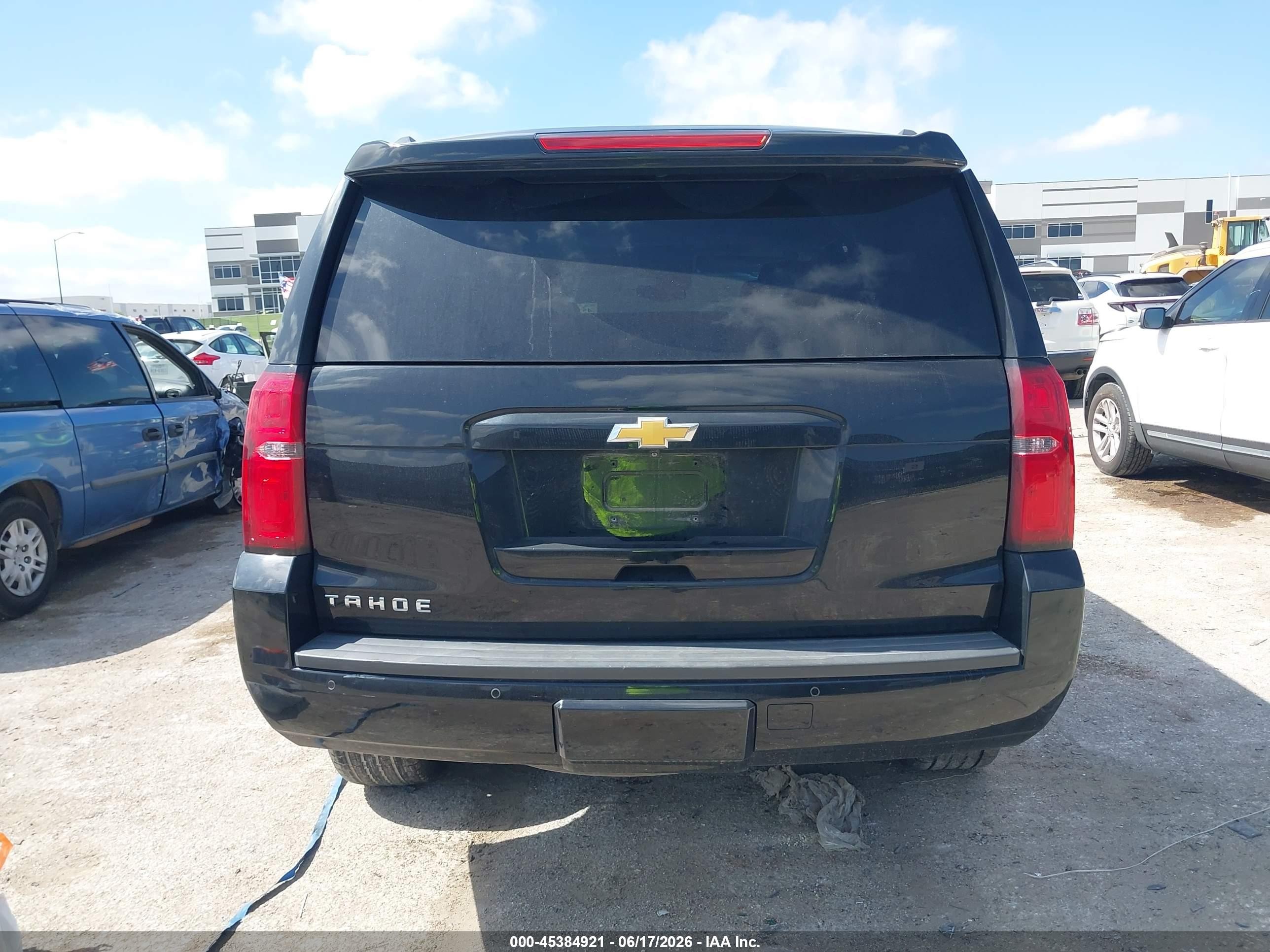 2015 Chevrolet Tahoe Lt Black vin: 1GNSKBKC6FR180909