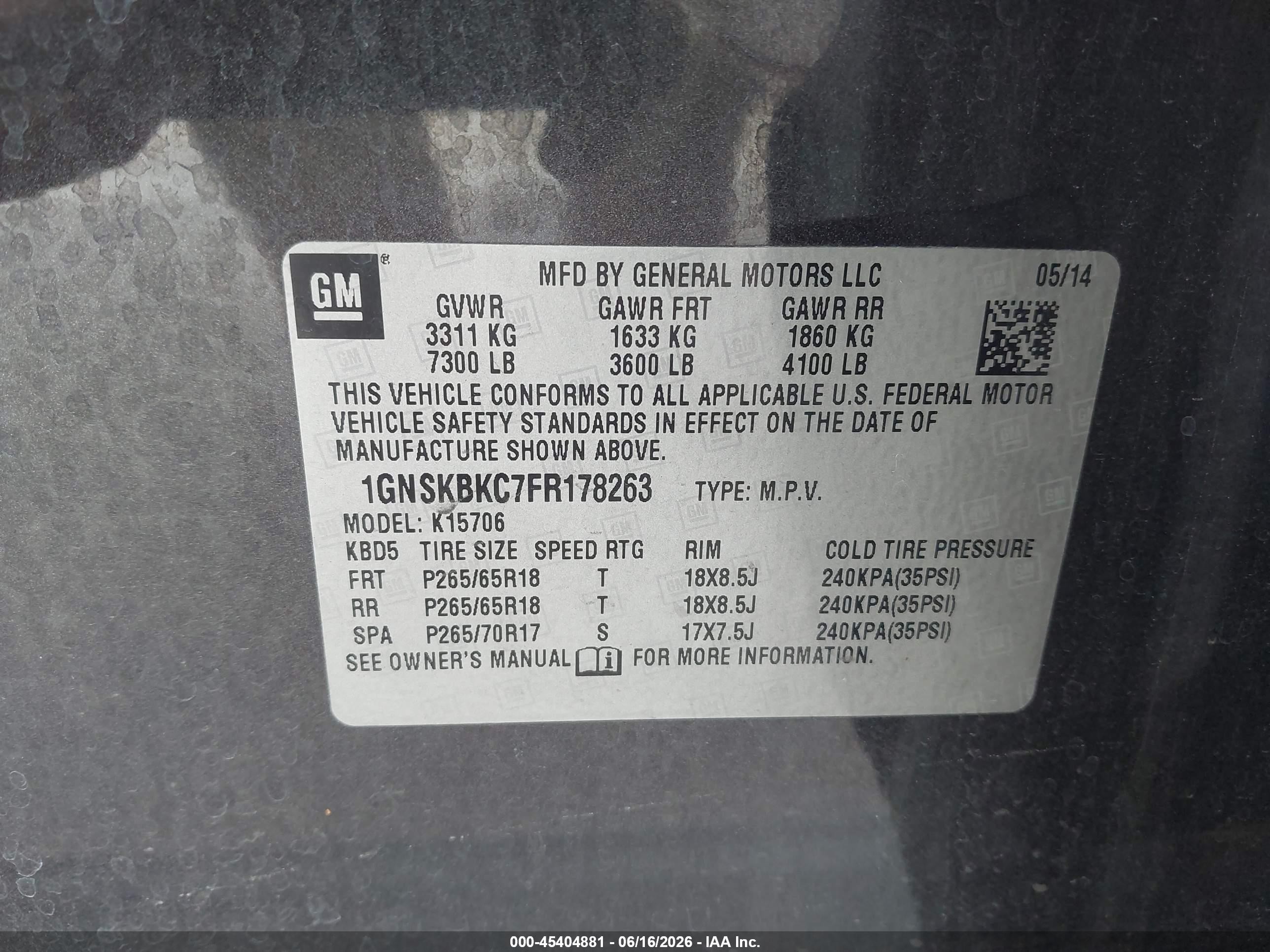 2015 Chevrolet Tahoe Lt Gray vin: 1GNSKBKC7FR178263