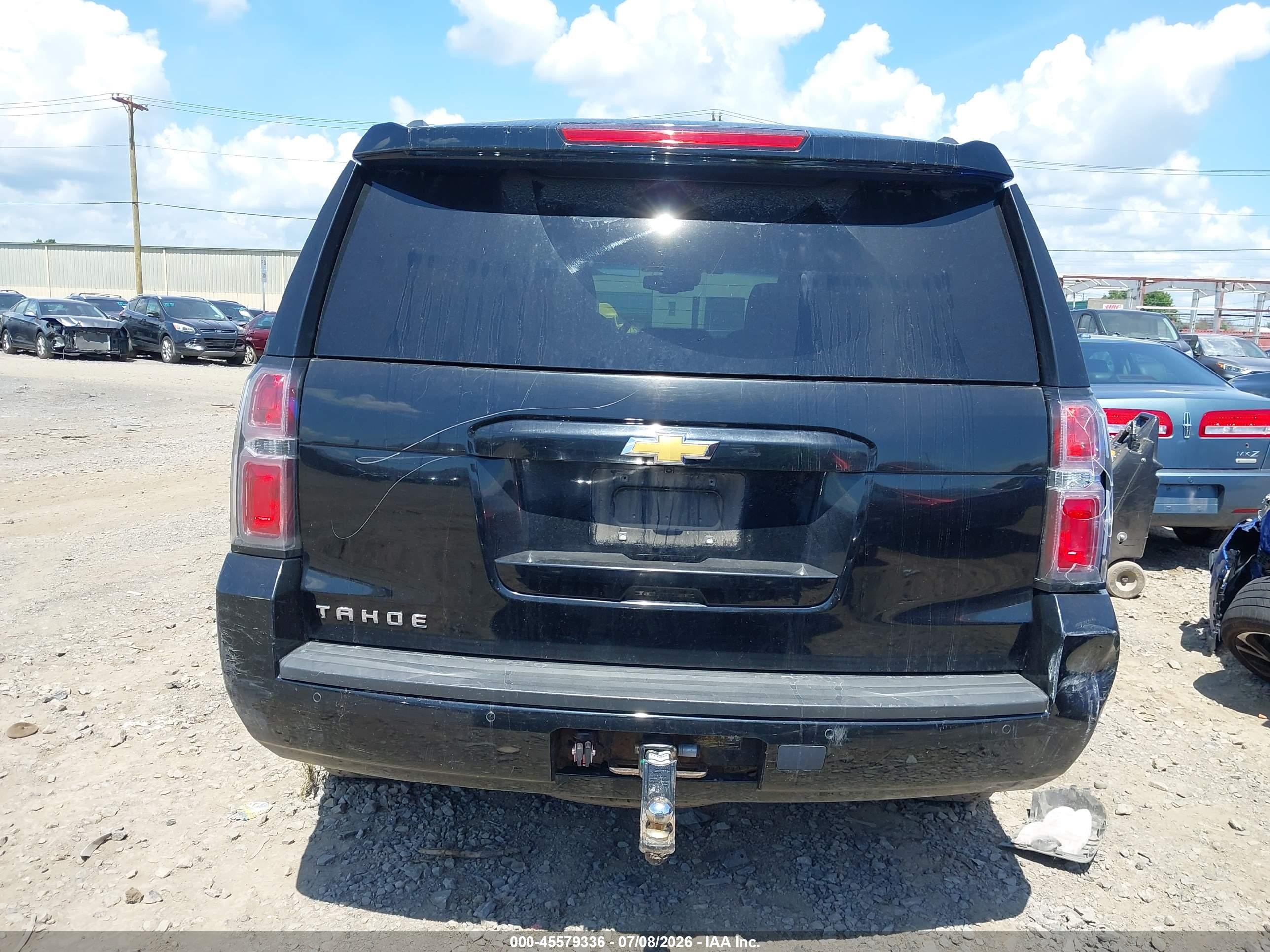 2015 Chevrolet Tahoe Lt Black vin: 1GNSKBKC8FR537328