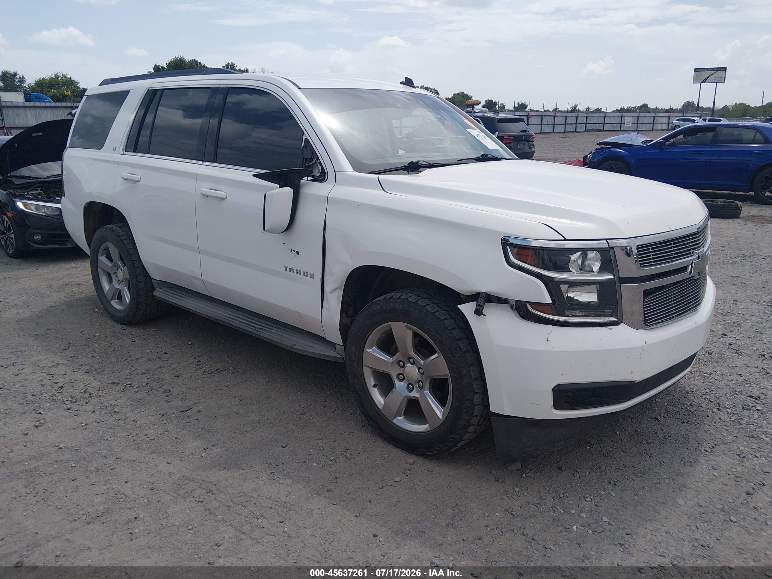 2015 Chevrolet Tahoe Lt White vin: 1GNSKBKC9FR110272