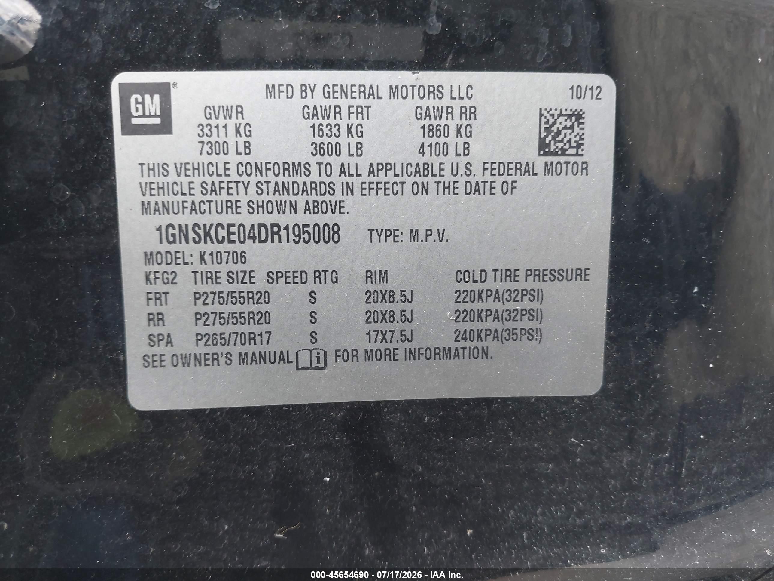 2013 Chevrolet Tahoe Ltz Черный vin: 1GNSKCE04DR195008