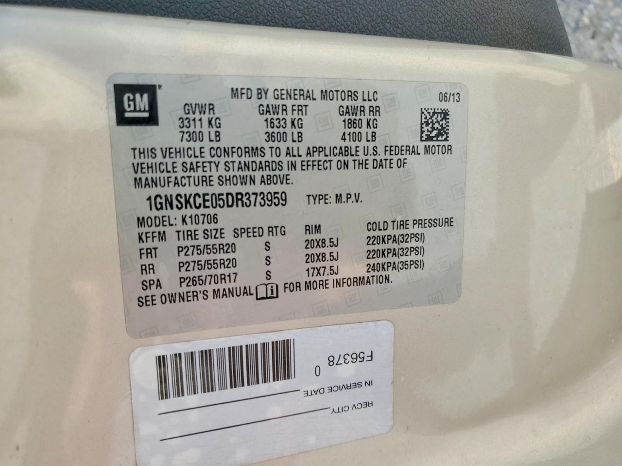 2013 Chevrolet Tahoe K1500 Ltz Silver vin: 1GNSKCE05DR373959