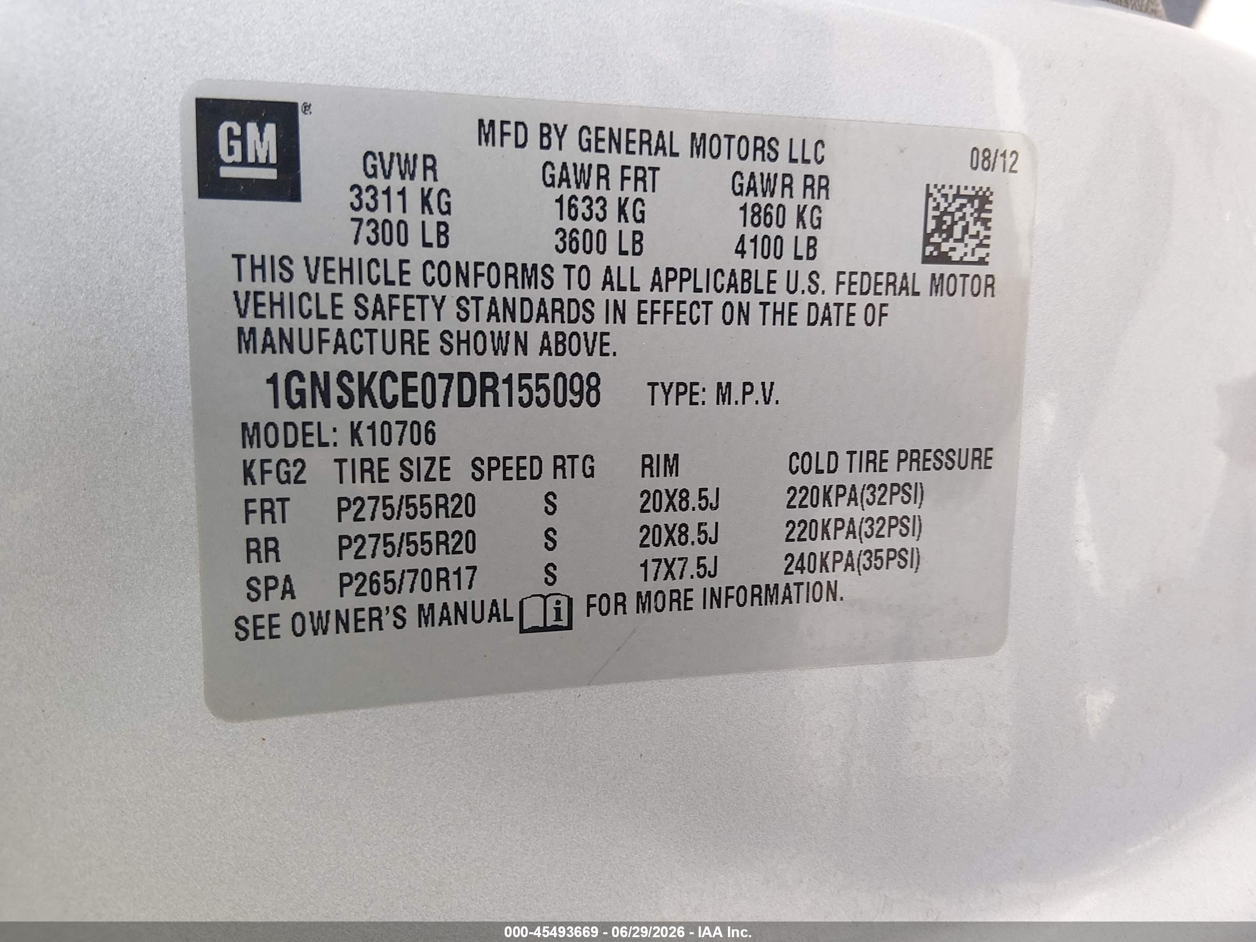 2013 Chevrolet Tahoe Ltz Silver vin: 1GNSKCE07DR155098