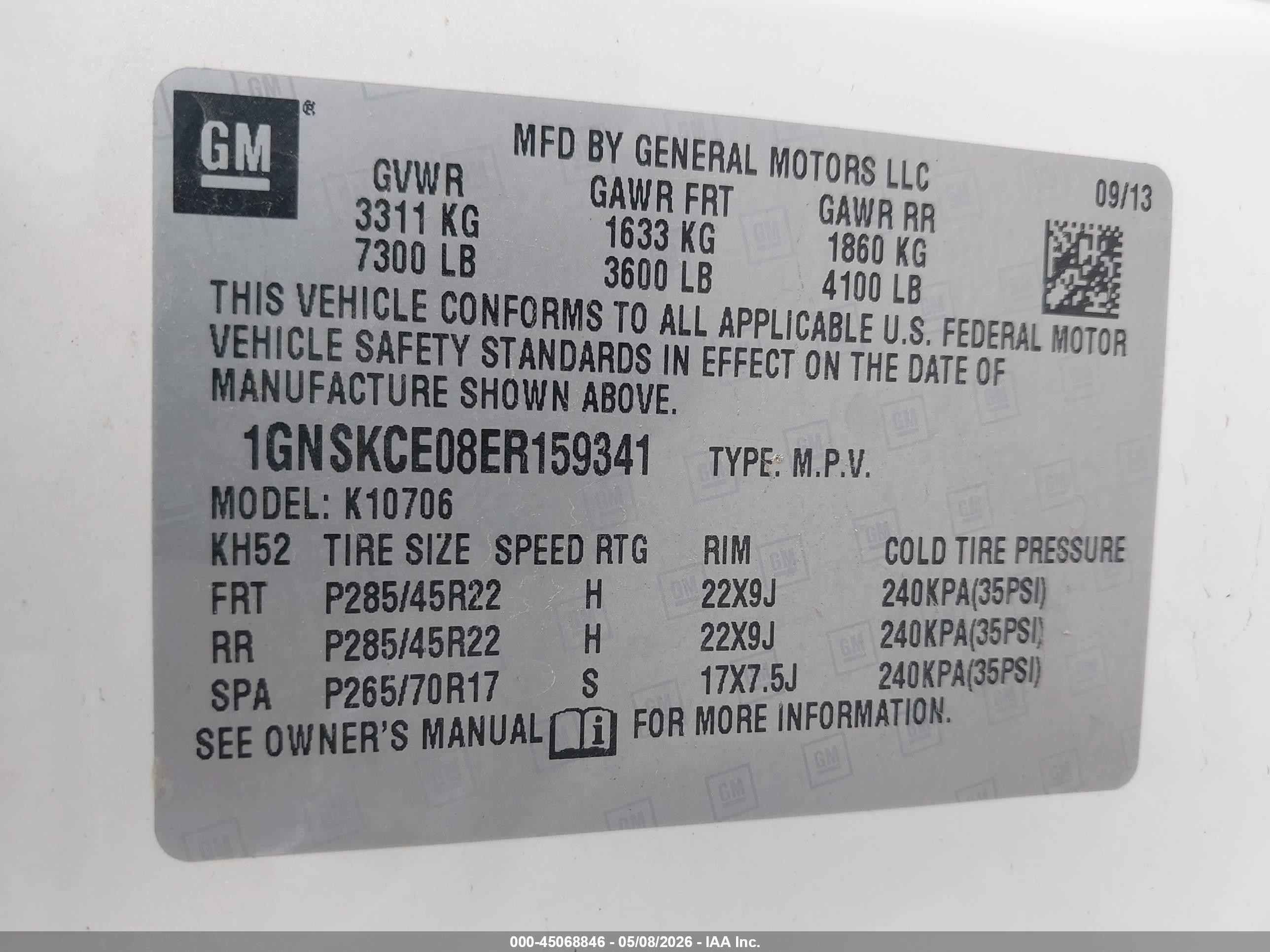 2014 Chevrolet Tahoe Ltz Beige vin: 1GNSKCE08ER159341