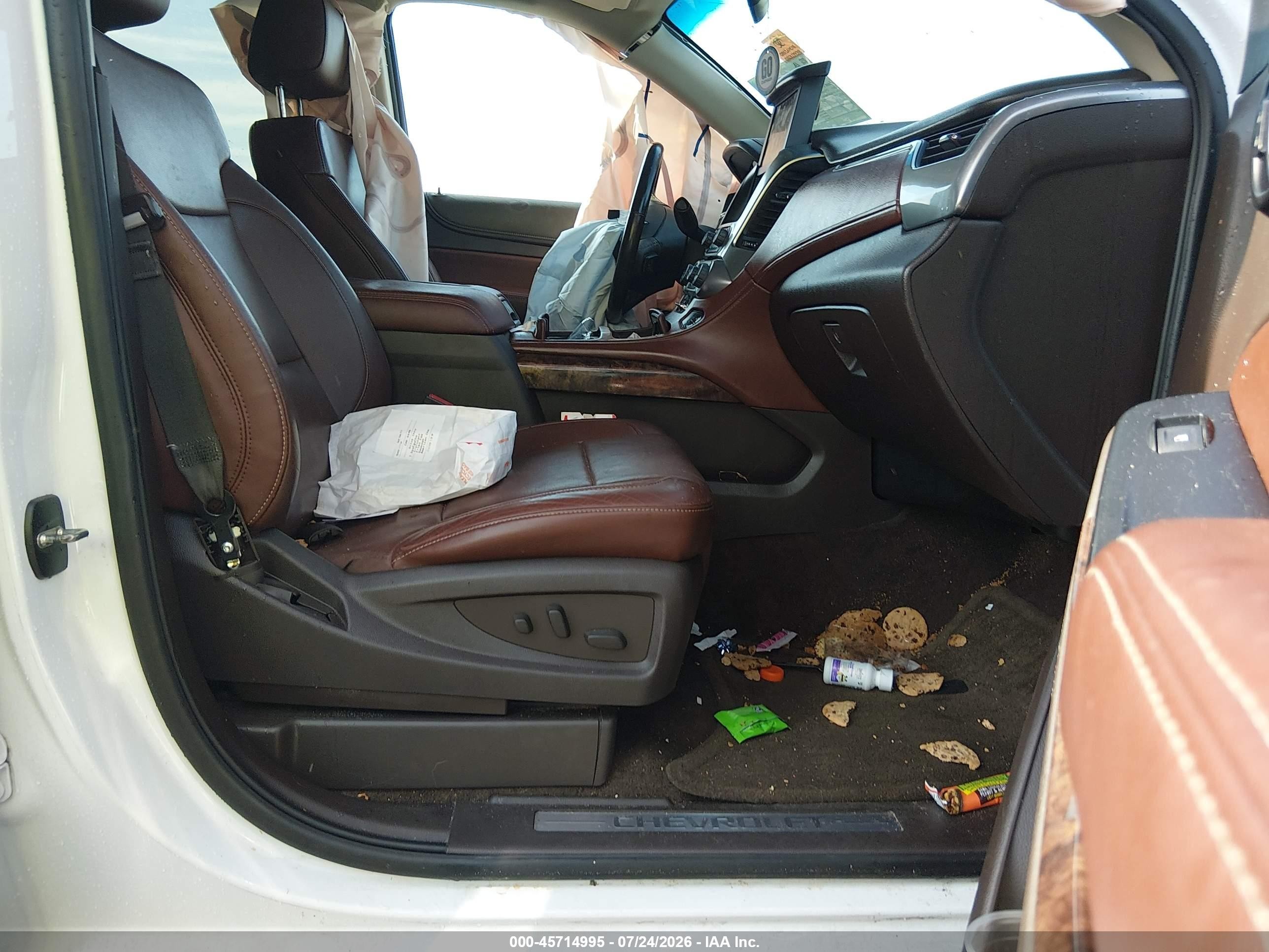 2015 Chevrolet Tahoe Ltz White vin: 1GNSKCKC5FR105012