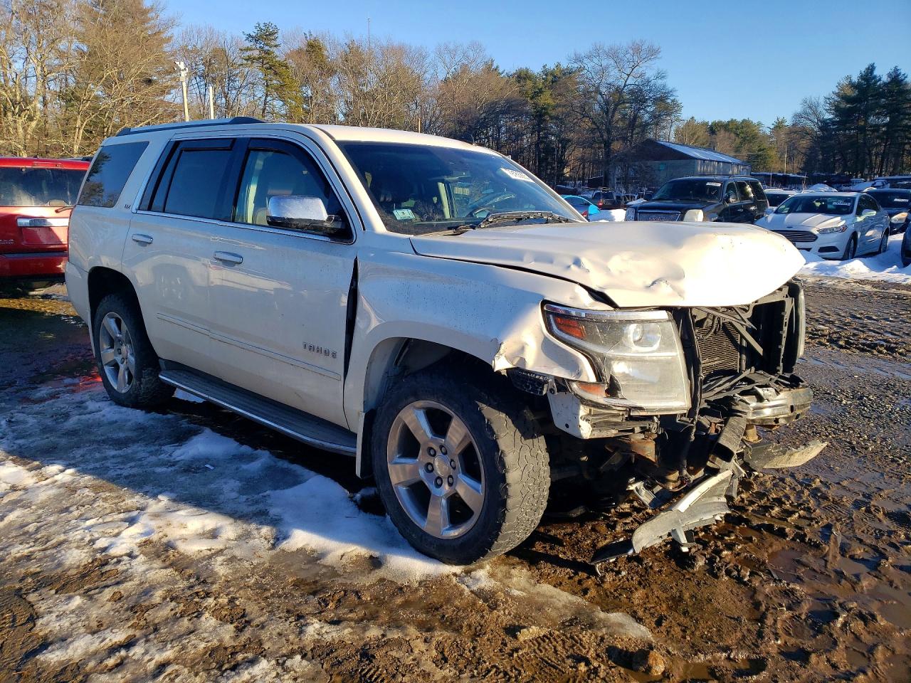 2015 Chevrolet Tahoe K1500 Ltz White vin: 1GNSKCKC6FR159077