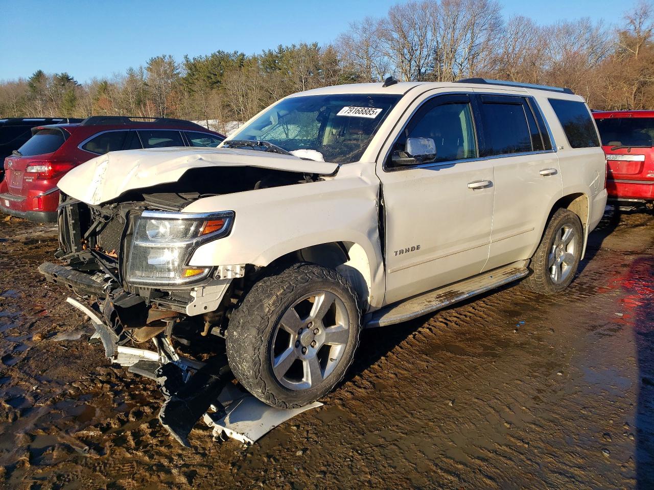 2015 Chevrolet Tahoe K1500 Ltz White vin: 1GNSKCKC6FR159077