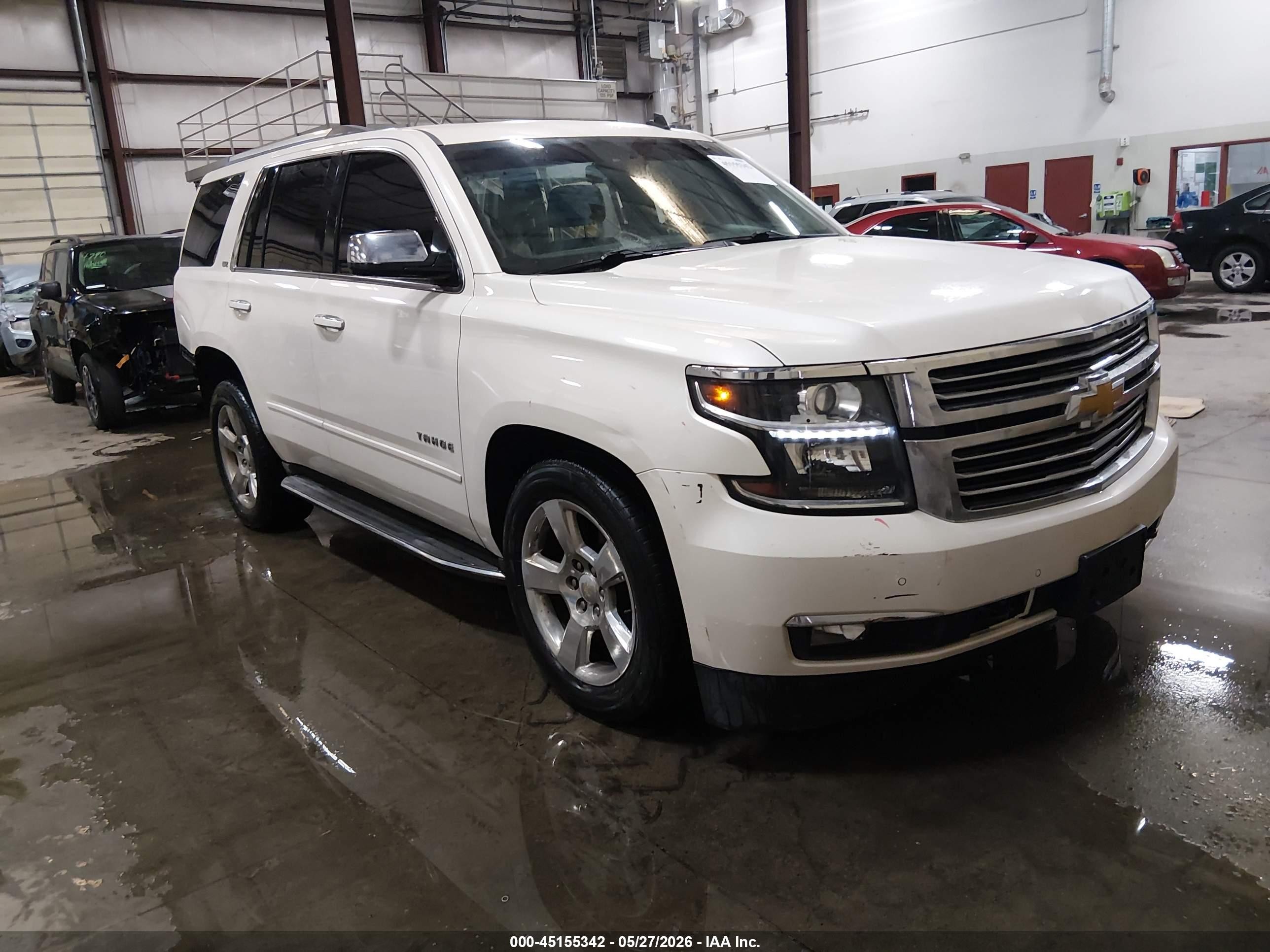 2015 Chevrolet Tahoe Ltz White vin: 1GNSKCKC6FR180981