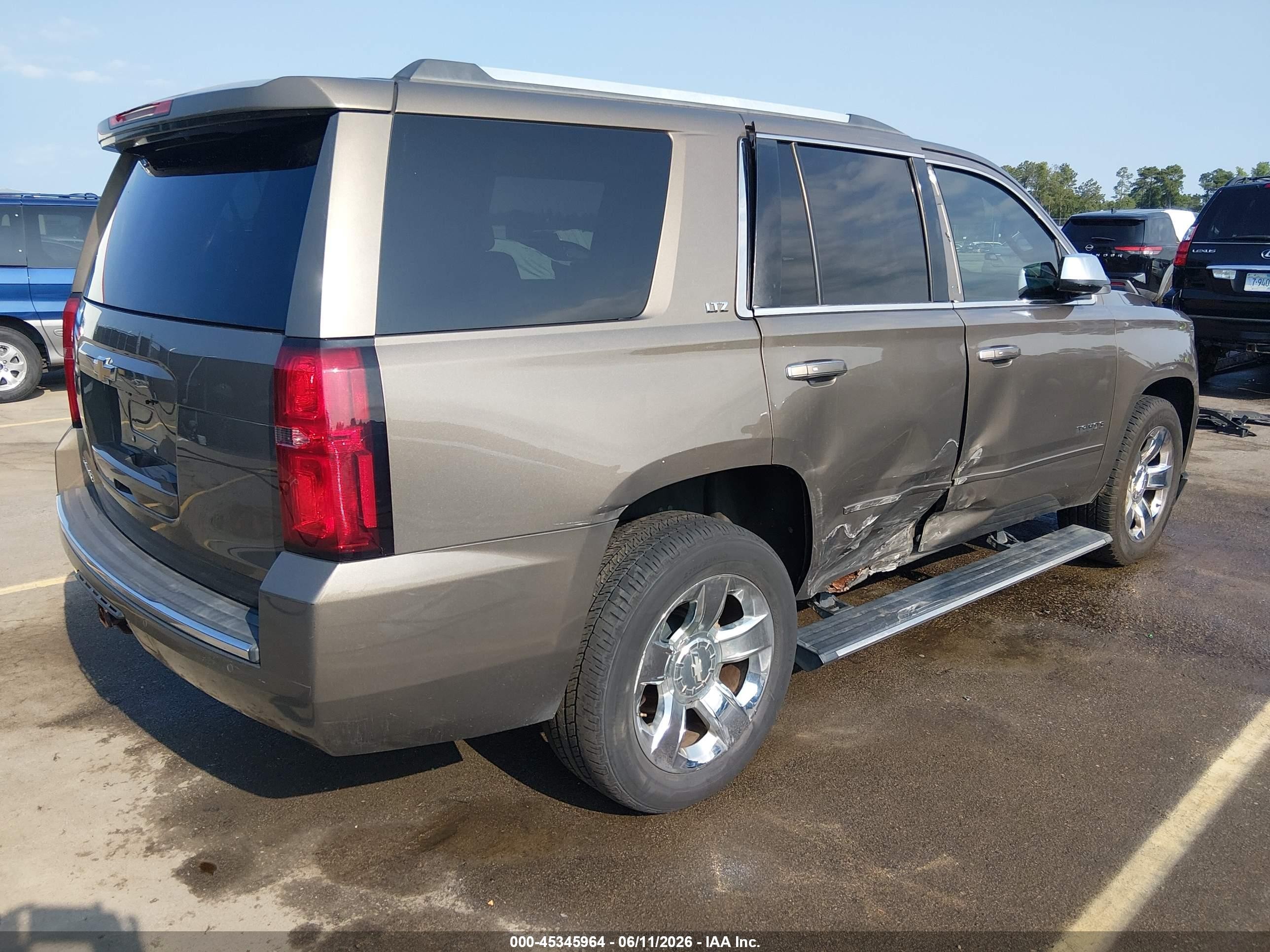 2015 Chevrolet Tahoe Ltz Gray vin: 1GNSKCKC6FR673883
