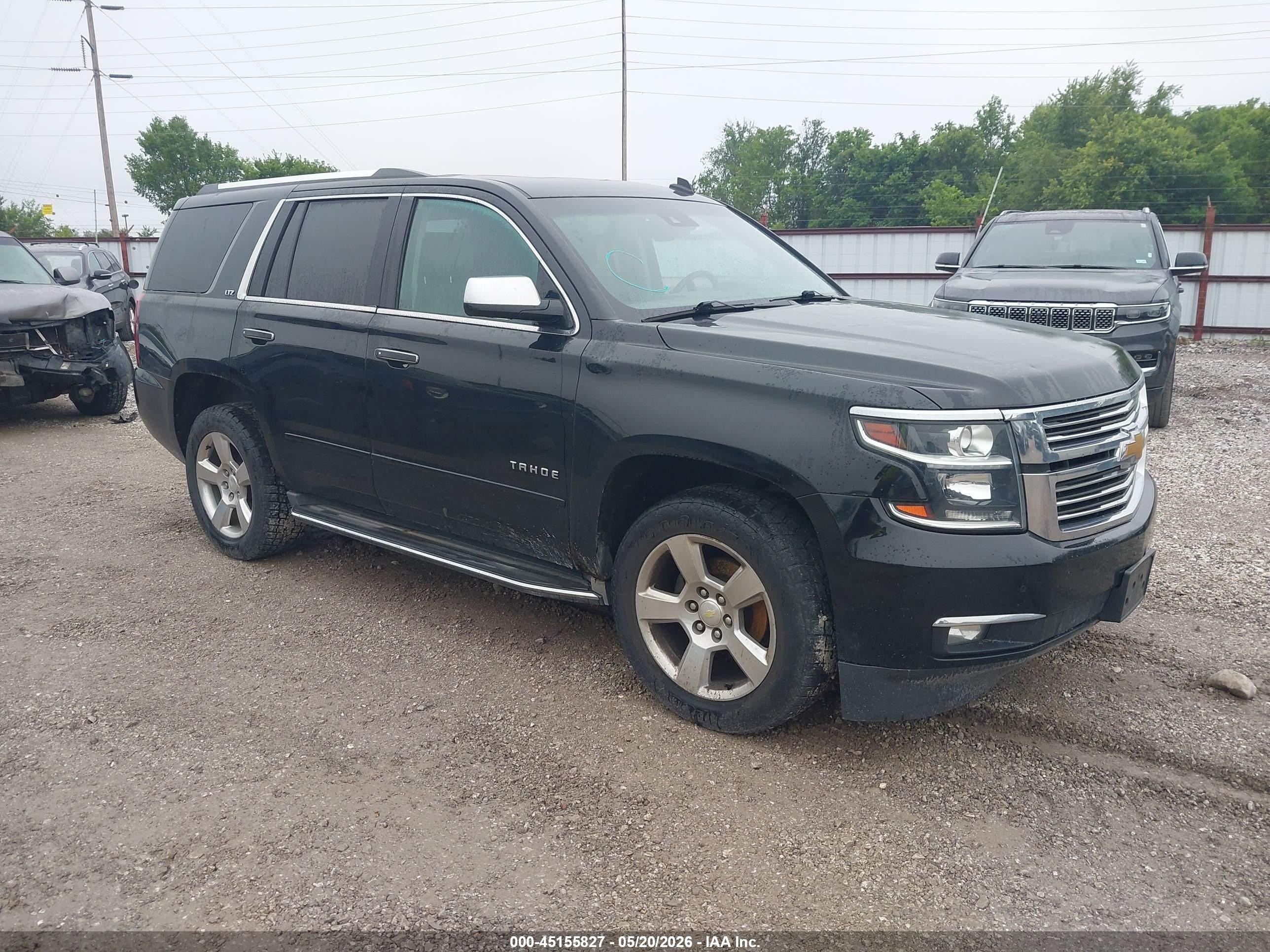 2015 Chevrolet Tahoe Ltz Black vin: 1GNSKCKC7FR280457