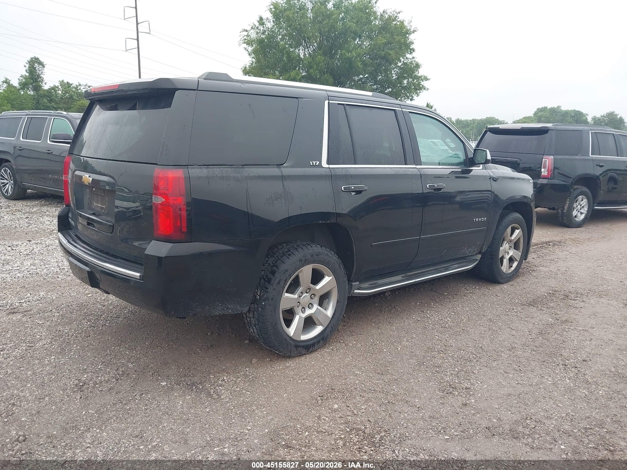 2015 Chevrolet Tahoe Ltz Black vin: 1GNSKCKC7FR280457