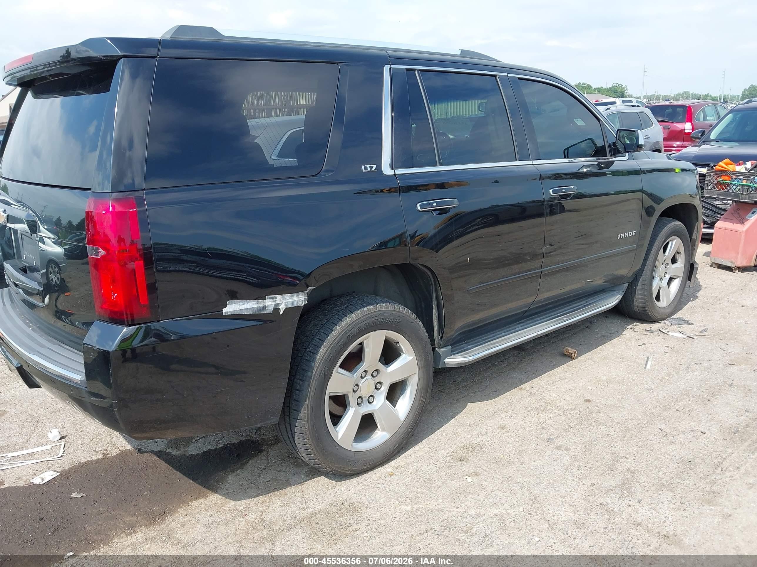 2015 Chevrolet Tahoe Ltz Black vin: 1GNSKCKC7FR626166