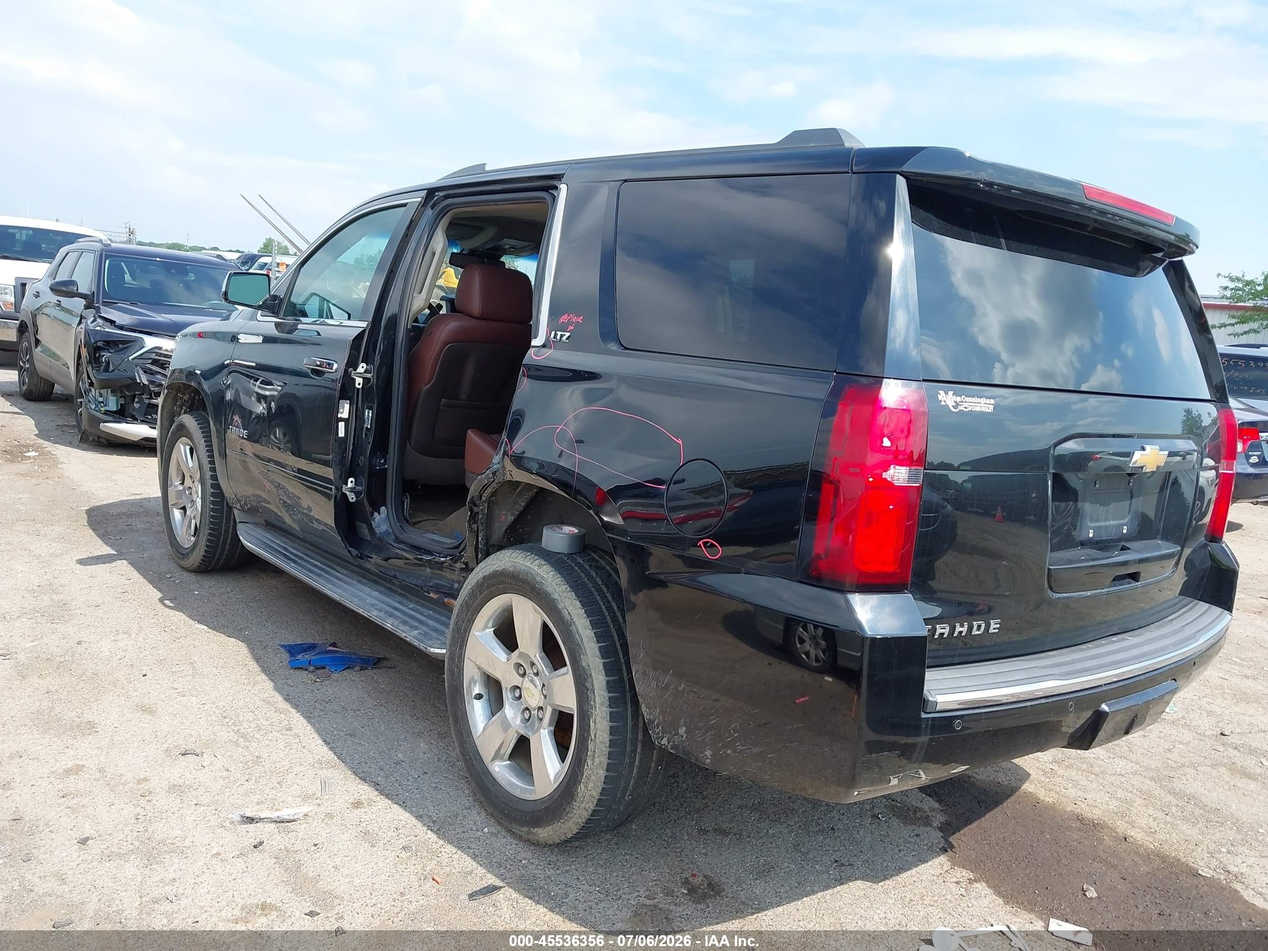 2015 Chevrolet Tahoe Ltz Black vin: 1GNSKCKC7FR626166