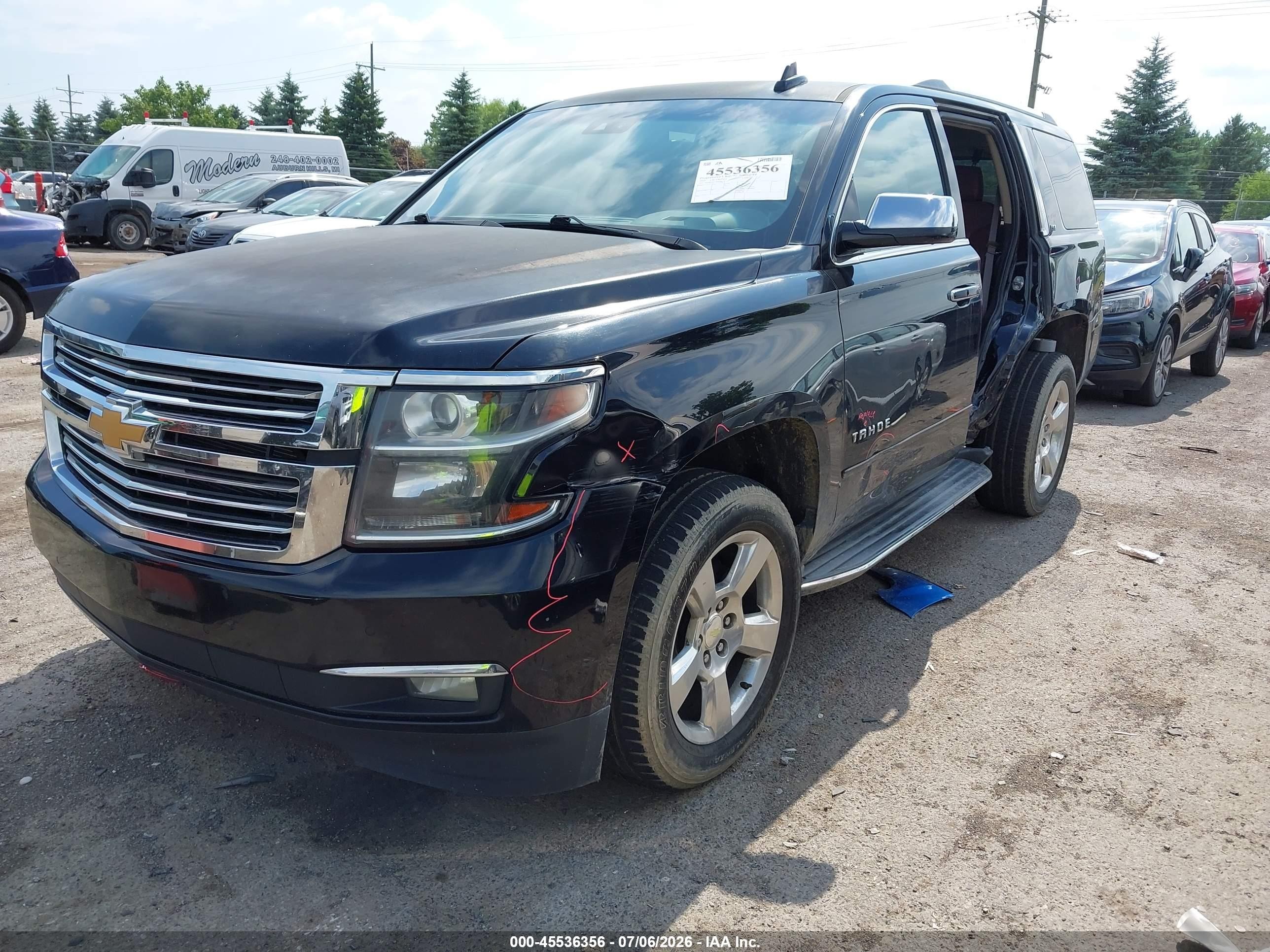 2015 Chevrolet Tahoe Ltz Black vin: 1GNSKCKC7FR626166