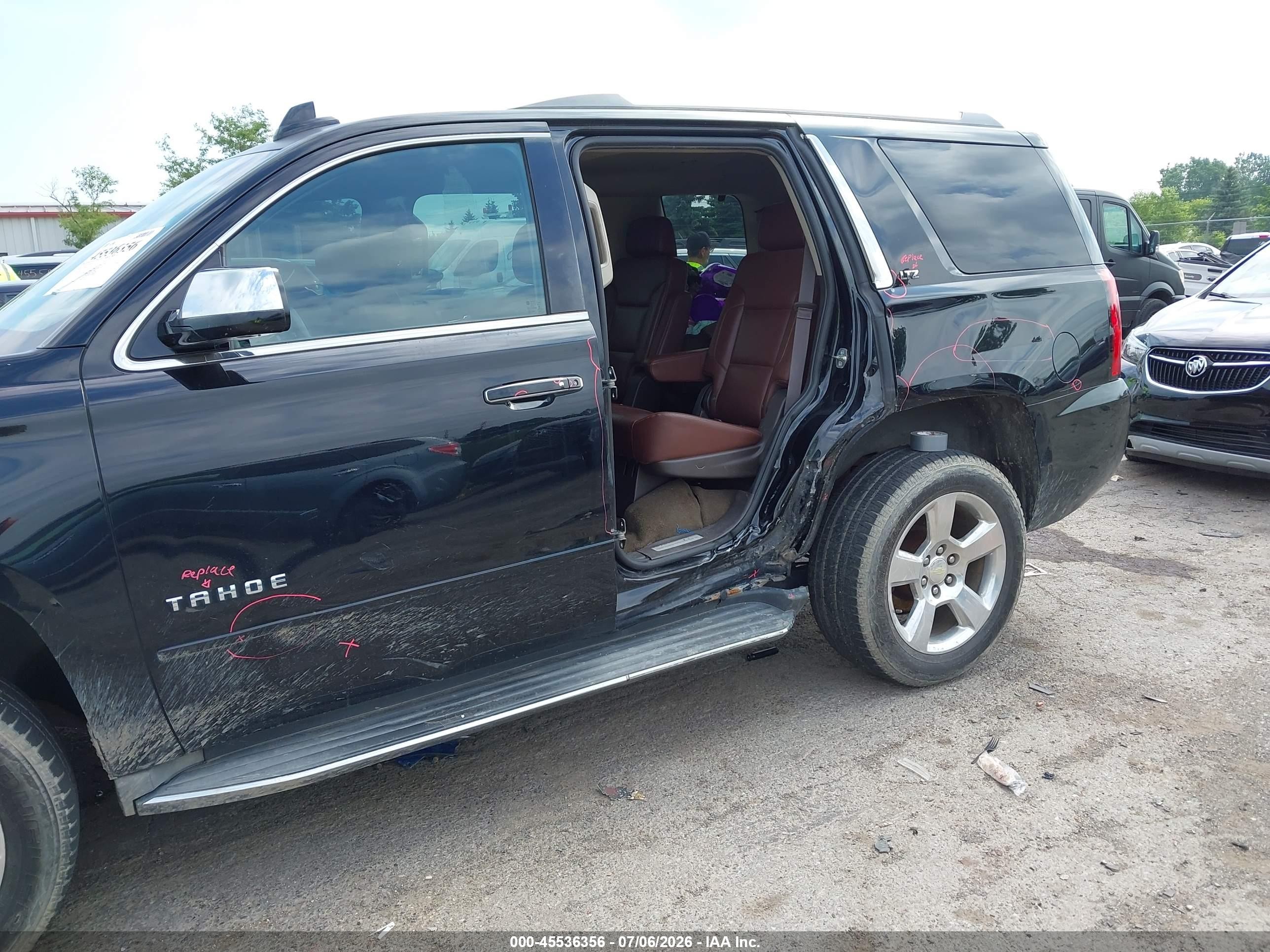 2015 Chevrolet Tahoe Ltz Black vin: 1GNSKCKC7FR626166