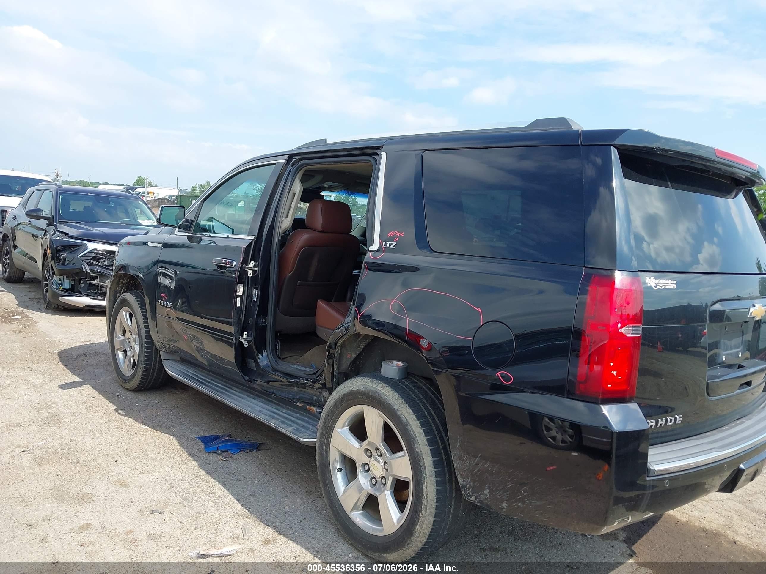 2015 Chevrolet Tahoe Ltz Black vin: 1GNSKCKC7FR626166