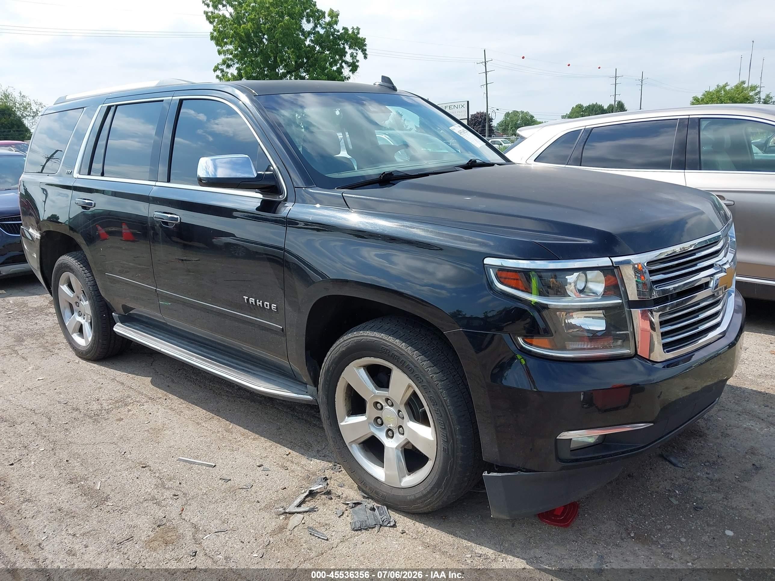 2015 Chevrolet Tahoe Ltz Black vin: 1GNSKCKC7FR626166