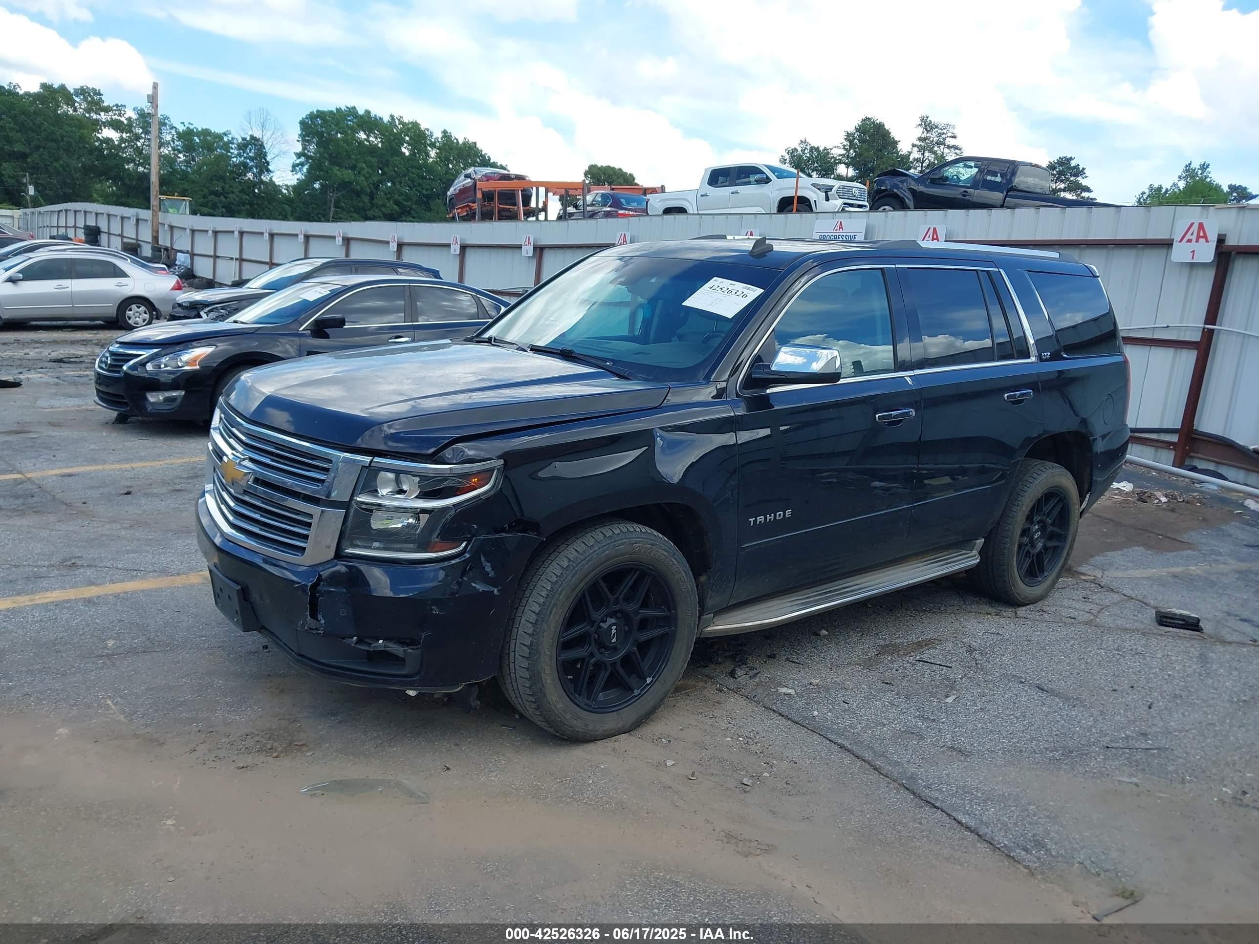 2015 Chevrolet Tahoe Ltz Black vin: 1GNSKCKC8FR102671