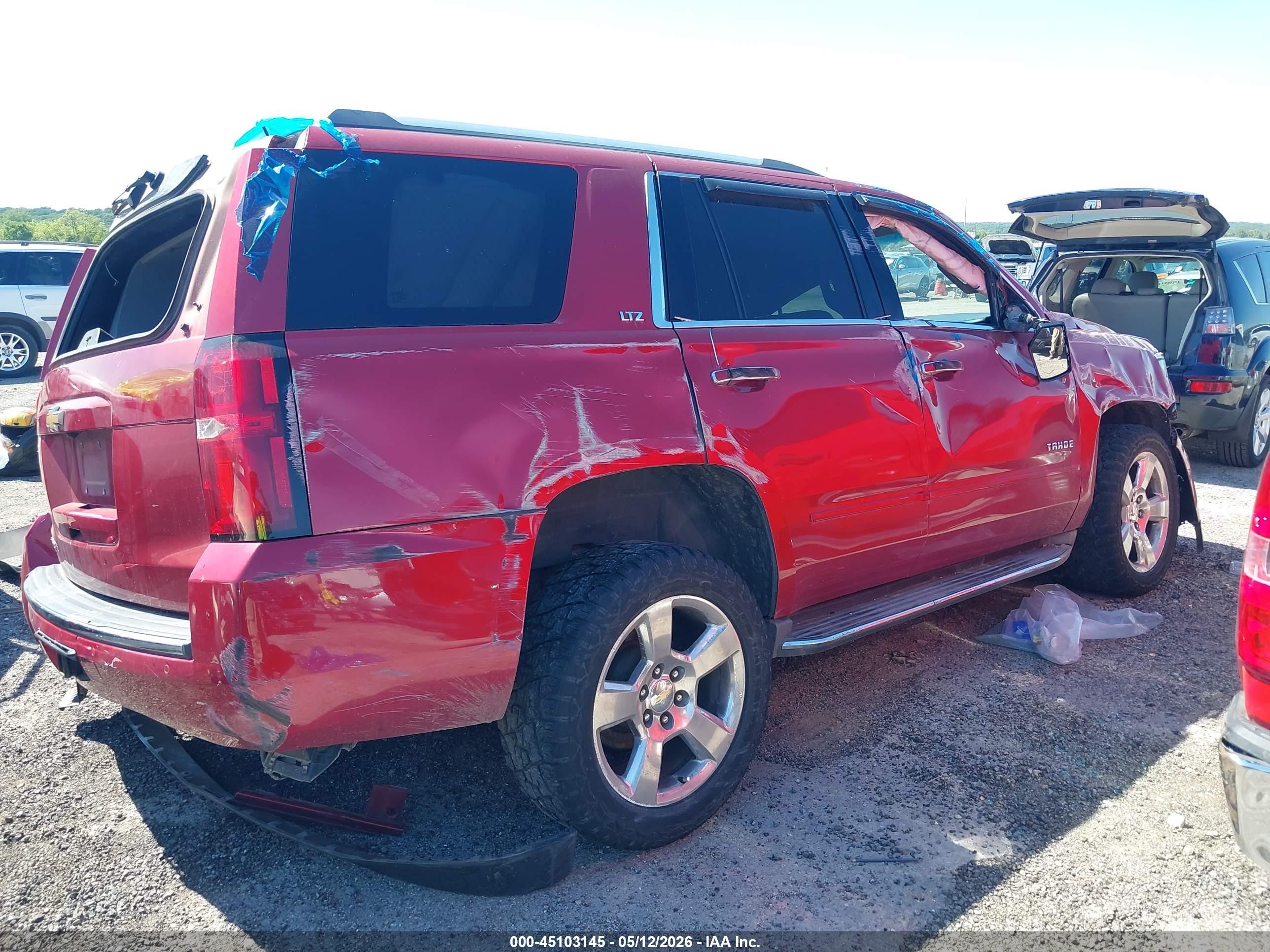 2015 Chevrolet Tahoe Ltz Red vin: 1GNSKCKCXFR218180