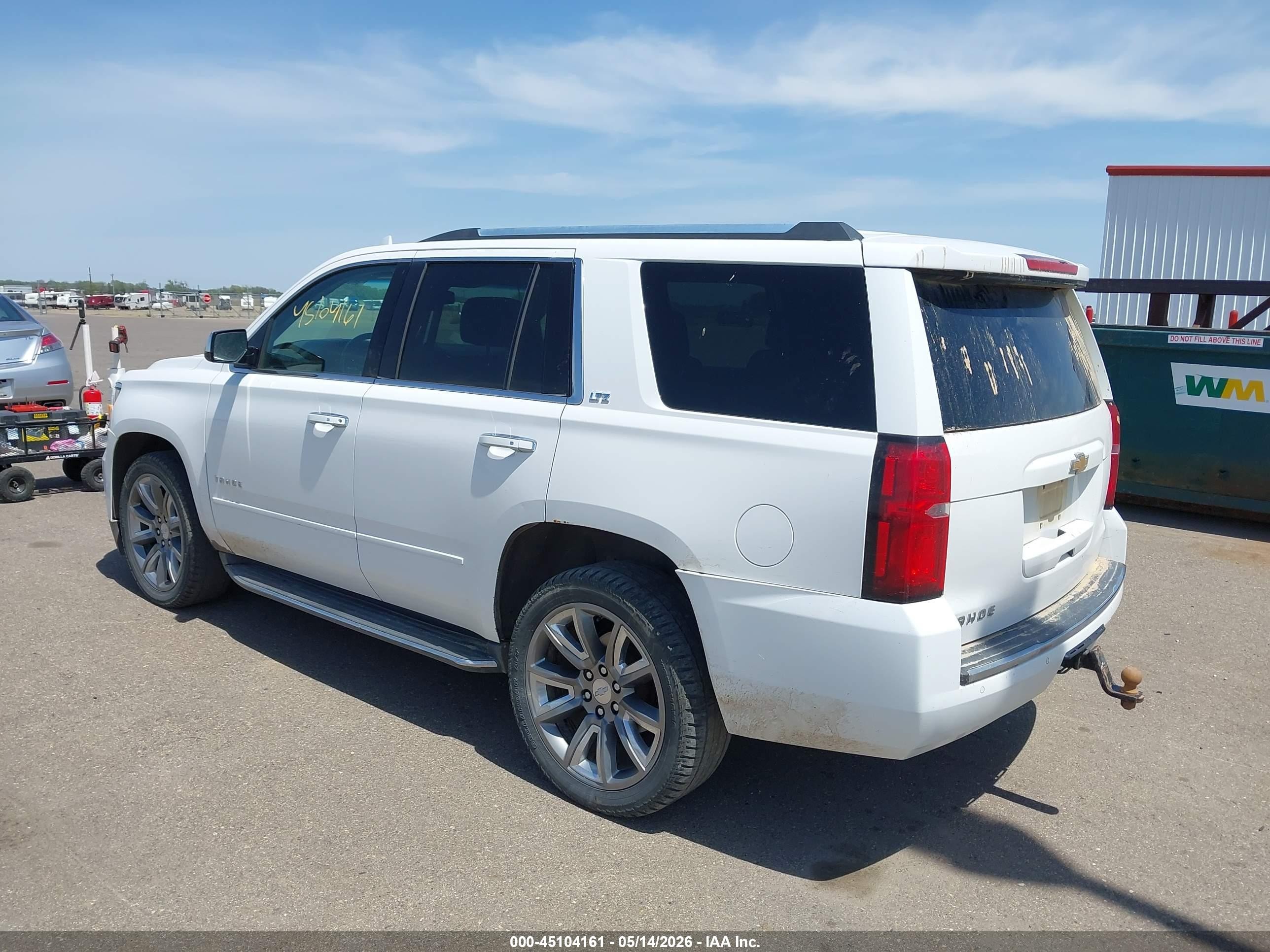 2015 Chevrolet Tahoe Ltz White vin: 1GNSKCKCXFR651403