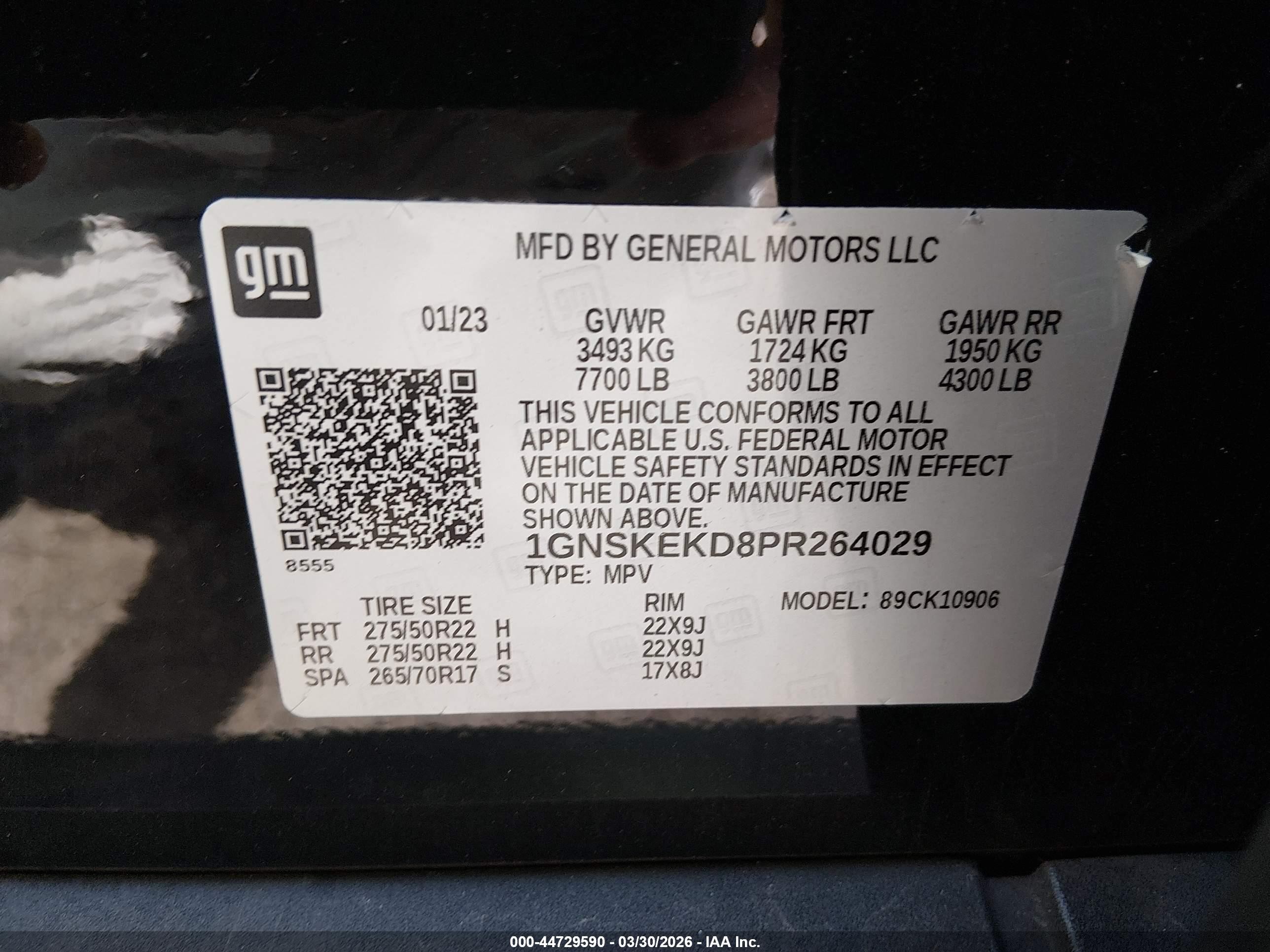 2023 Chevrolet Suburban 4wd Rst Black vin: 1GNSKEKD8PR264029