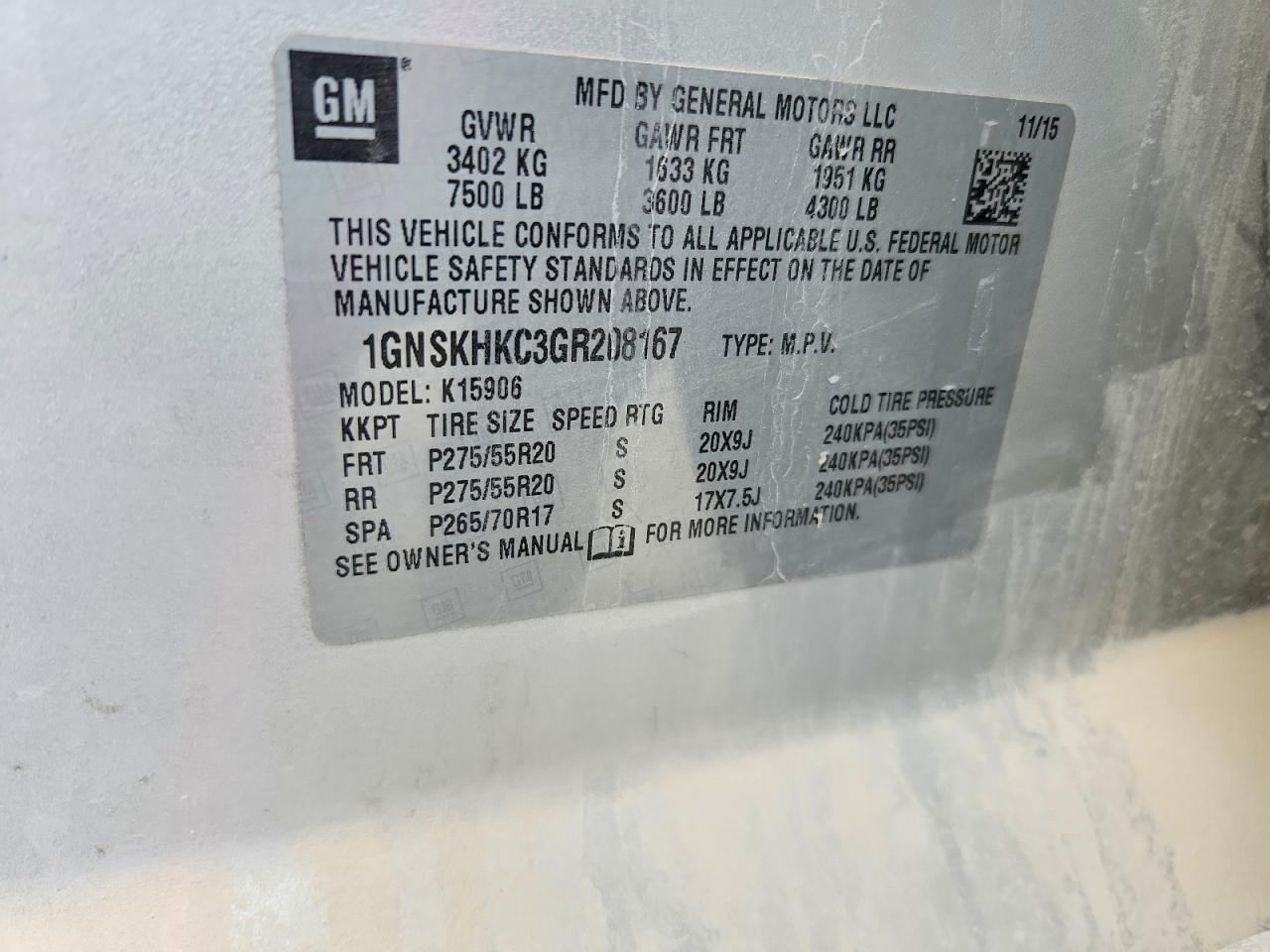2016 Chevrolet Suburban K1500 Lt Silver vin: 1GNSKHKC3GR208167