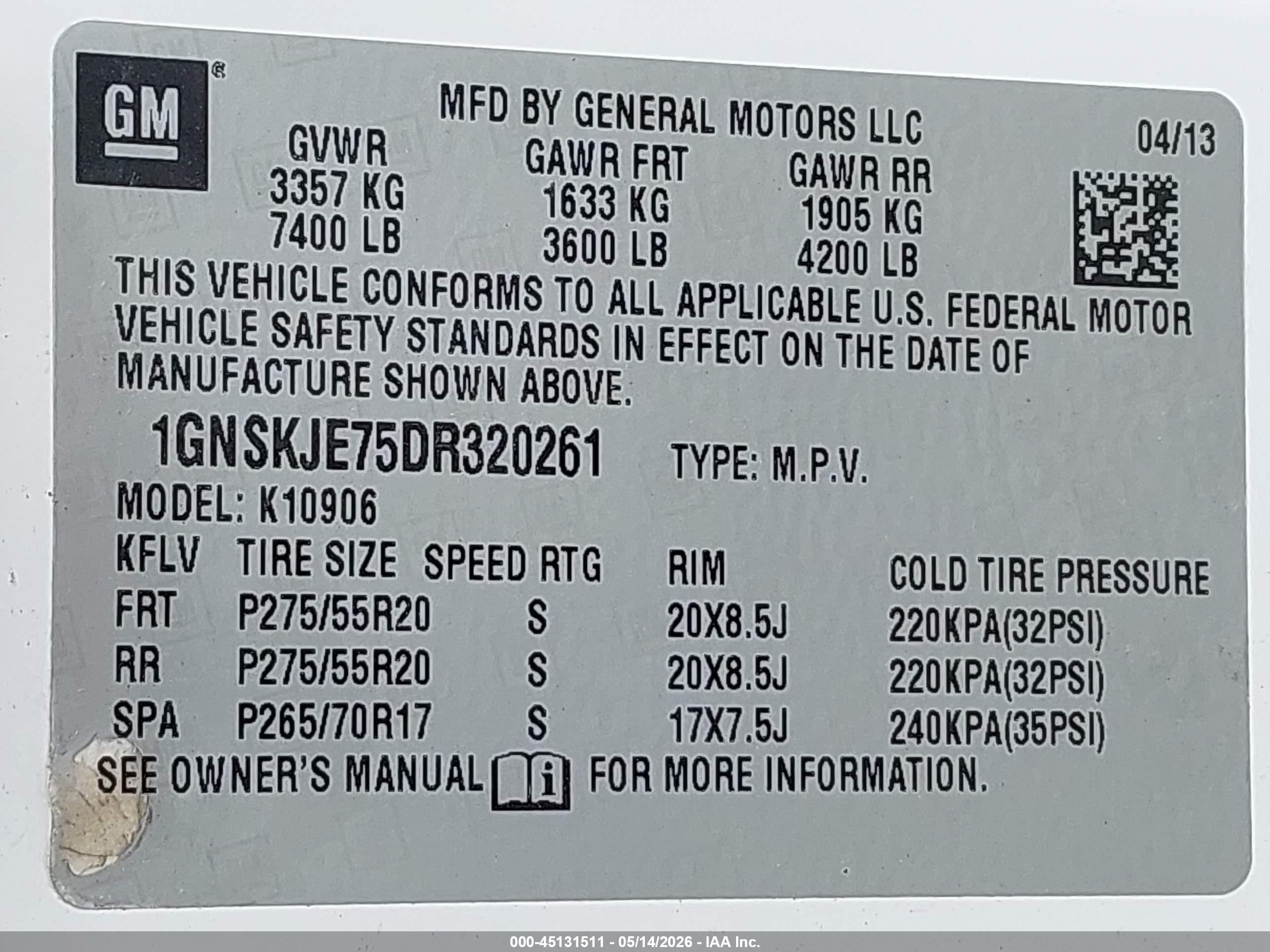 2013 Chevrolet Suburban 1500 Lt White vin: 1GNSKJE75DR320261