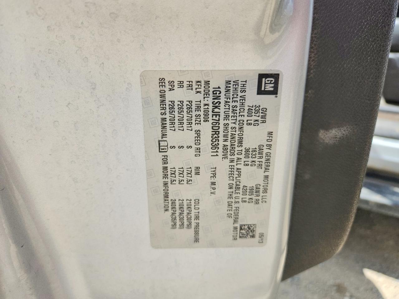 2013 Chevrolet Suburban K1500 Lt Silver vin: 1GNSKJE76DR353611