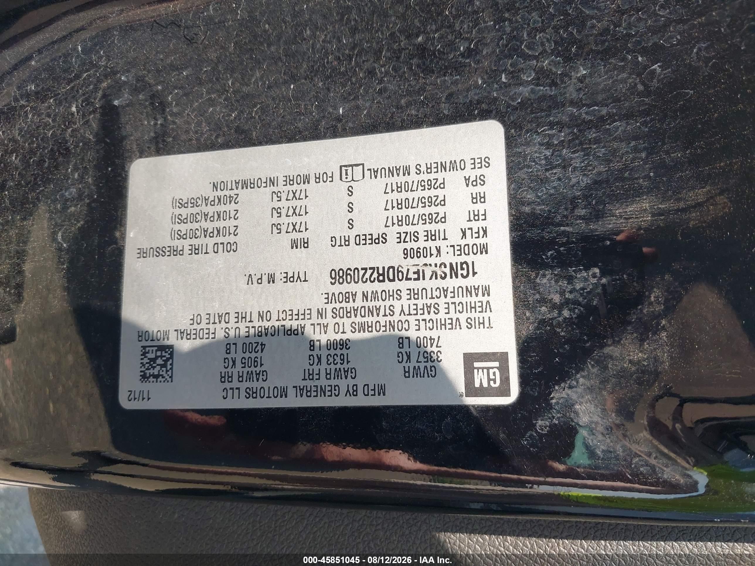 2013 Chevrolet Suburban Lt Черный vin: 1GNSKJE79DR220986