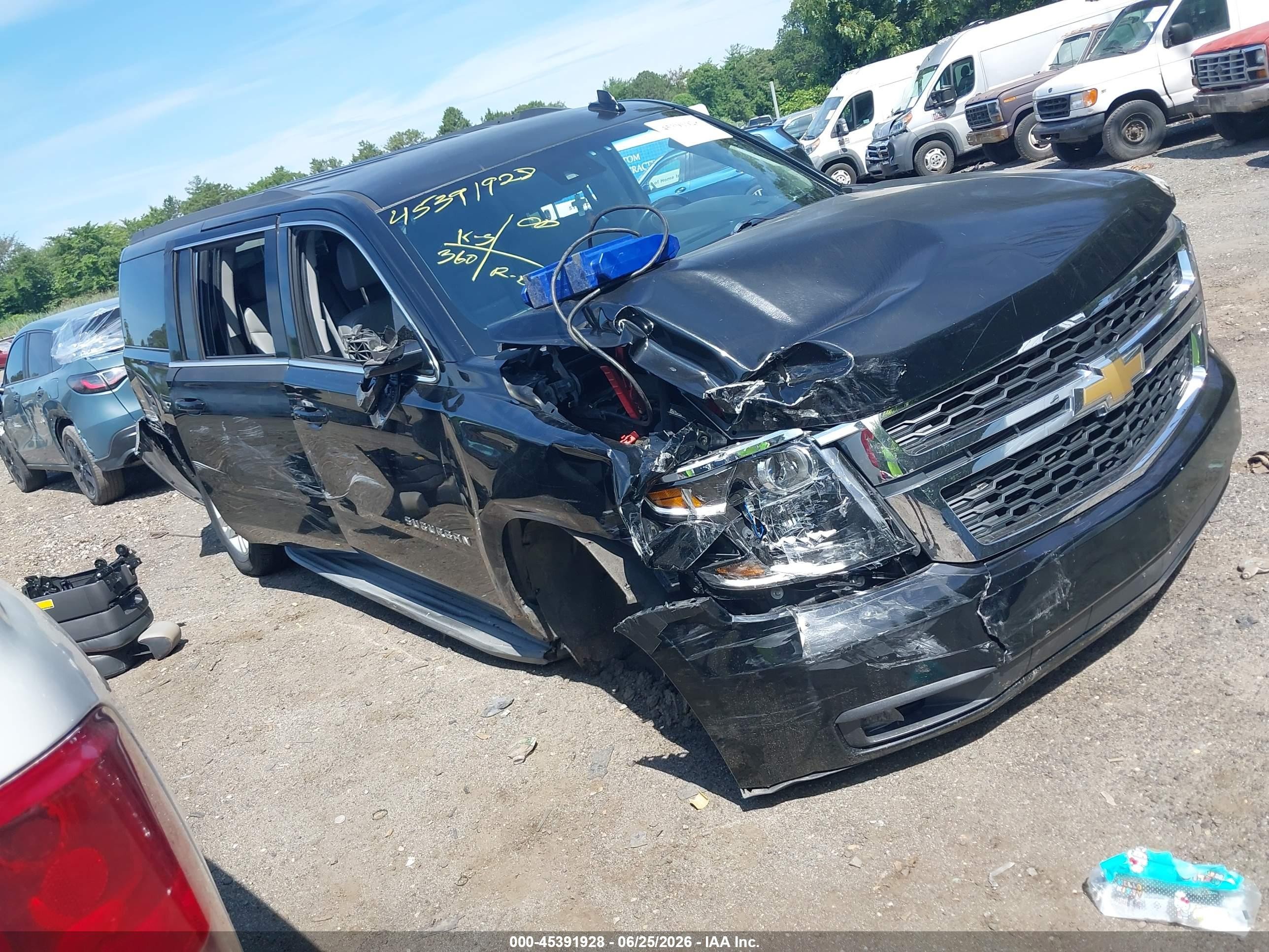 2015 Chevrolet Suburban Lt Black vin: 1GNSKJKC0FR543151